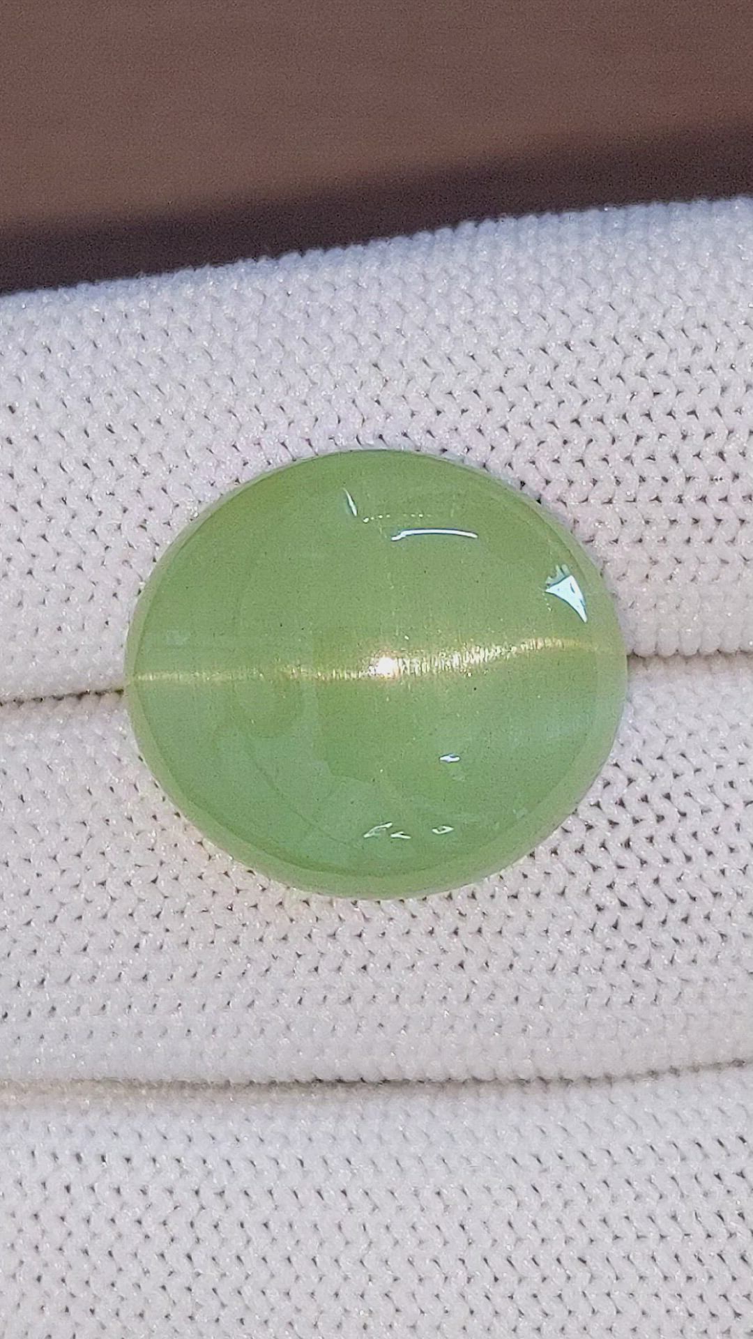 26.48 Ct. Green Cabochon Beryl from Ceylon (Sri Lanka) Size Video