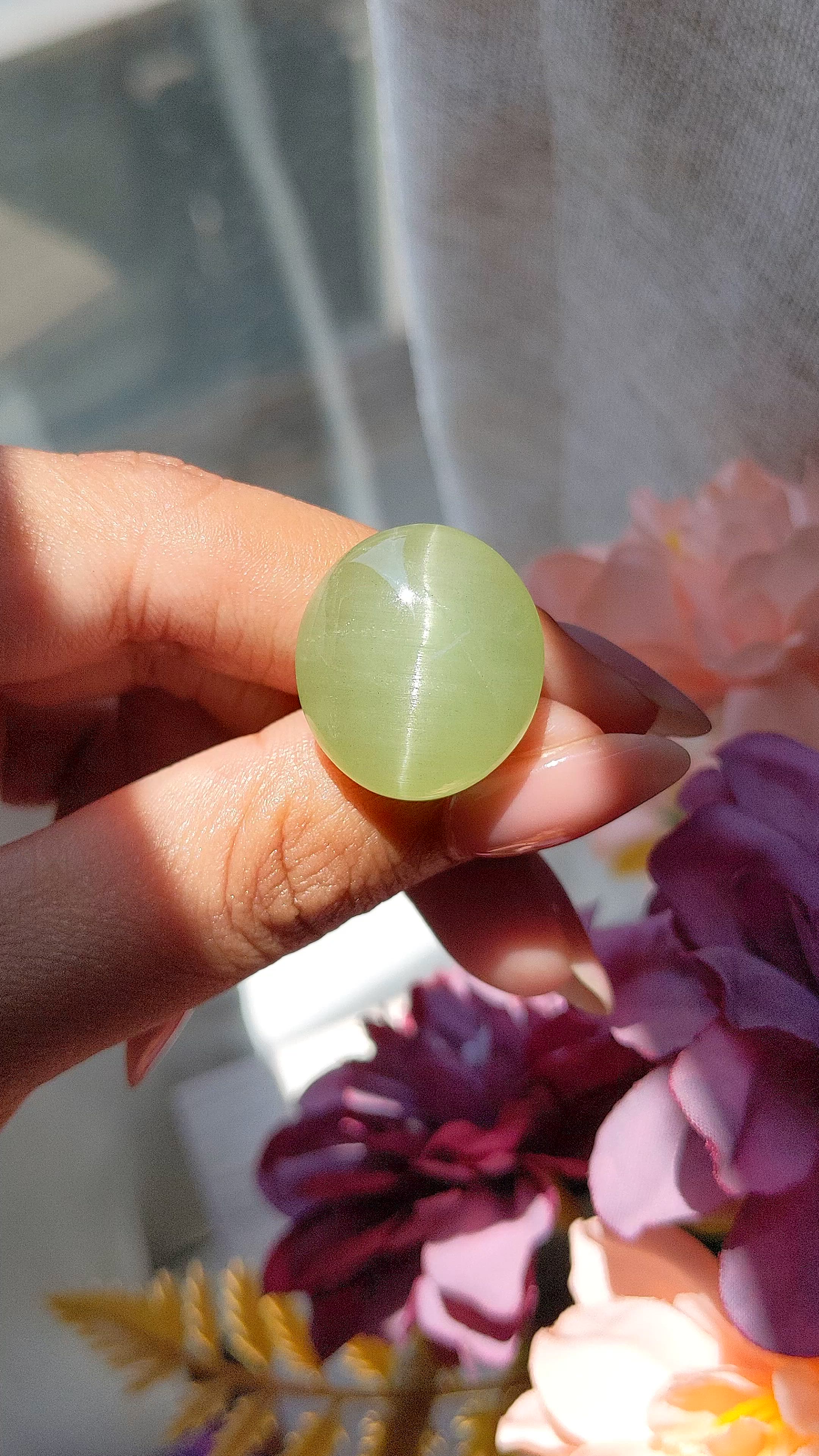 26.48 Ct. Green Cabochon Beryl from Ceylon (Sri Lanka) Size Video