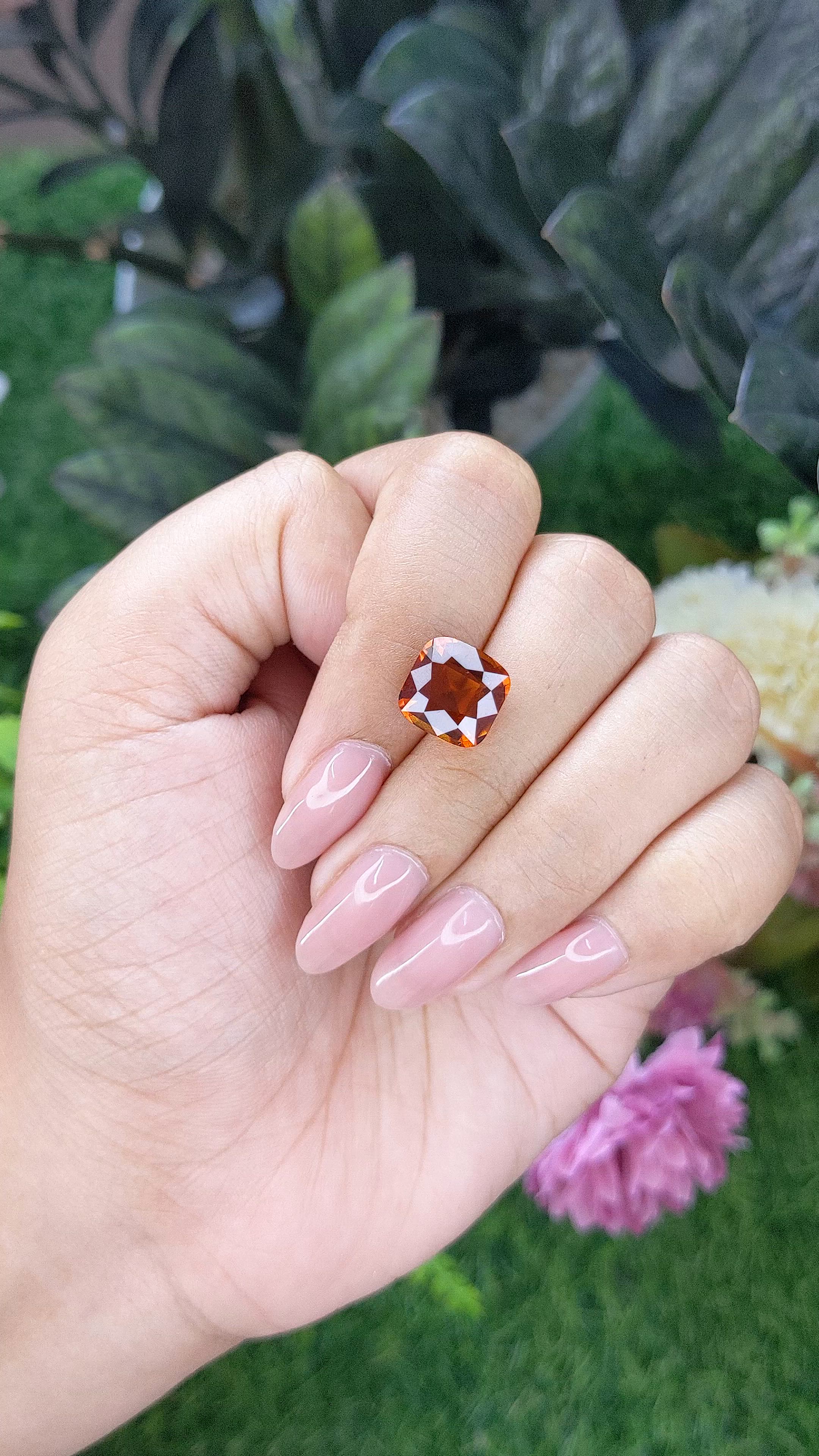 5.50 Ct. Orange Hessonite Garnet Size Video