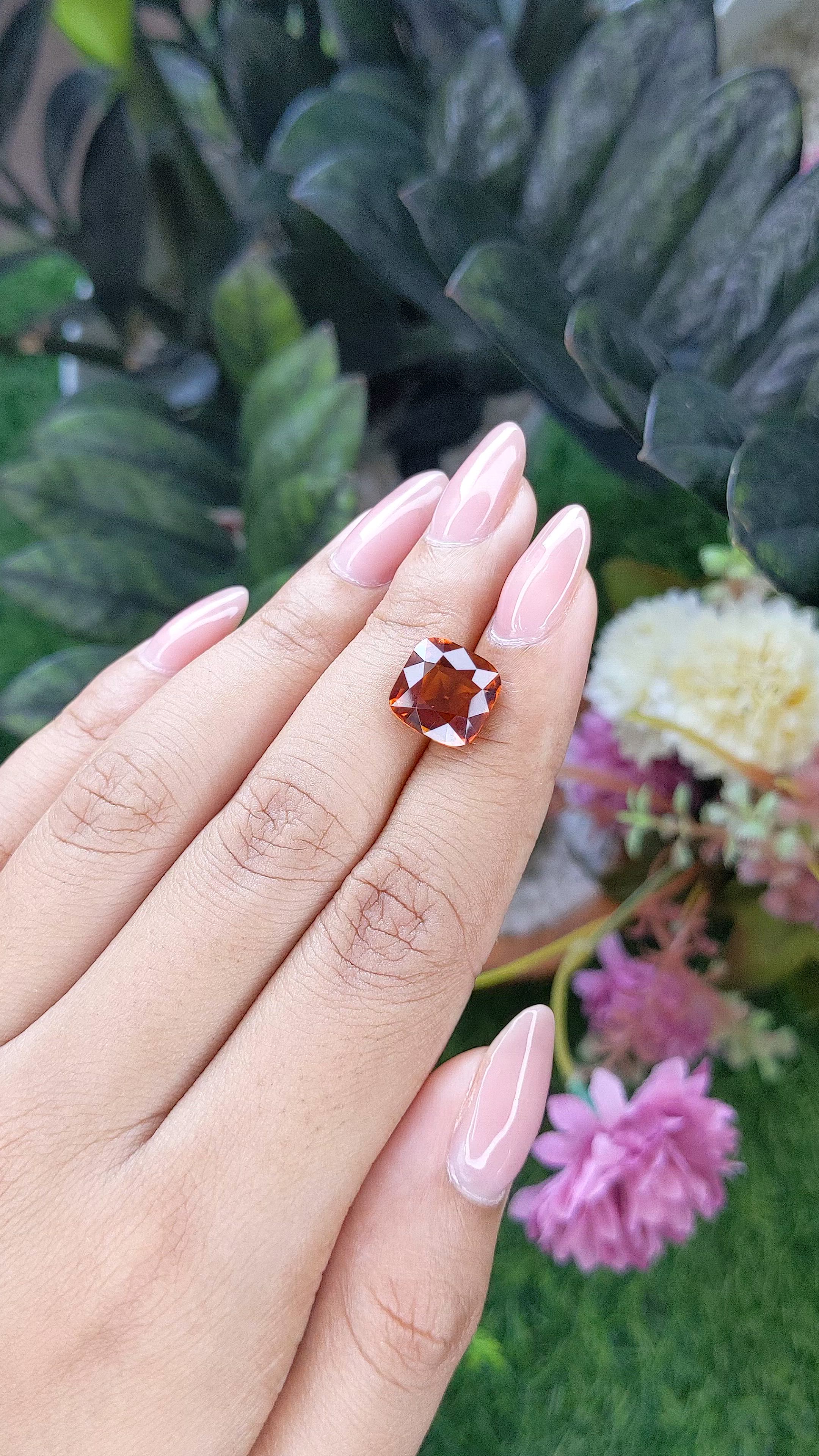 5.50 Ct. Orange Hessonite Garnet Size Video