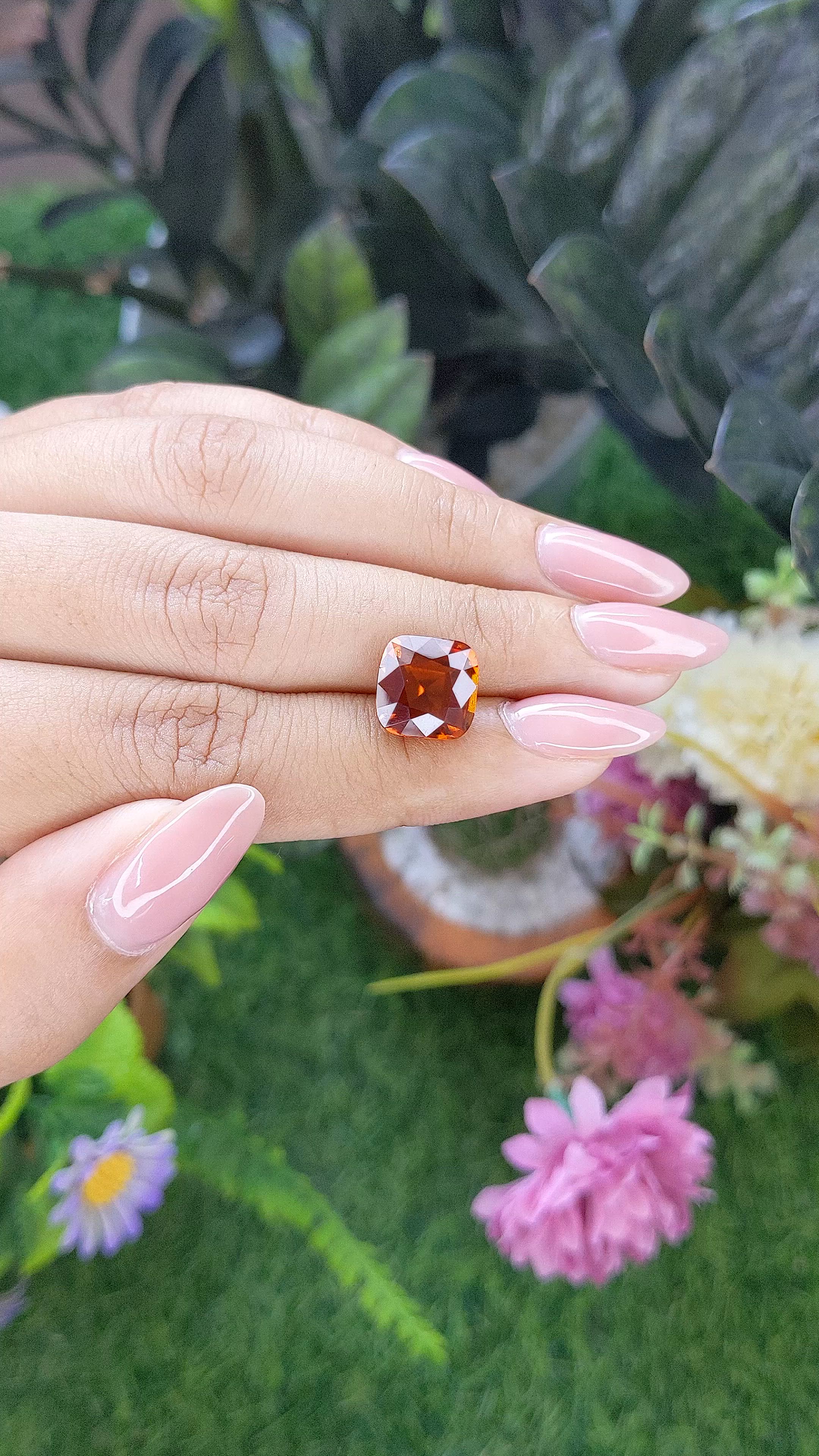 5.50 Ct. Orange Hessonite Garnet Size Video