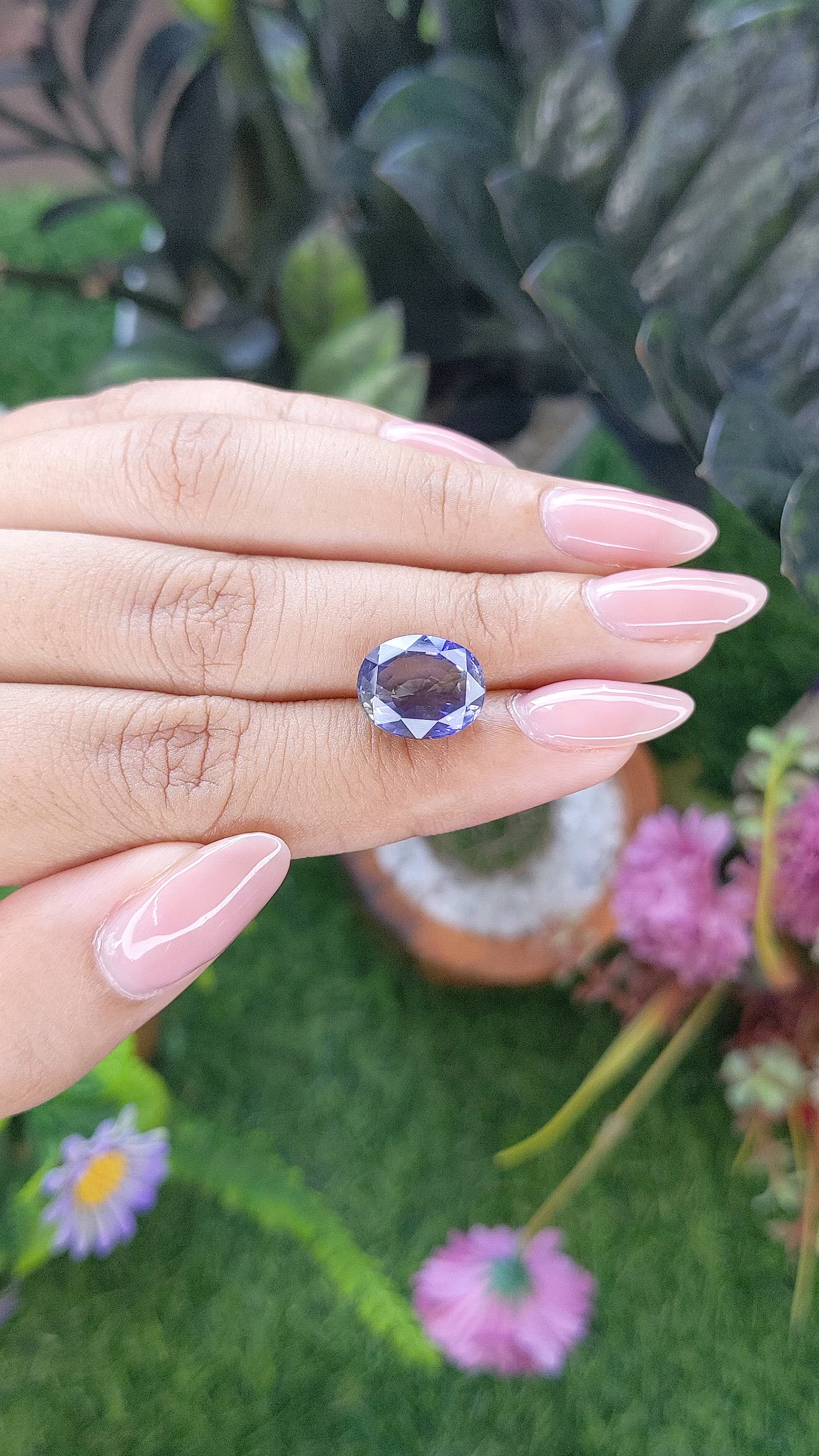 4.45 Ct. Purple Iolite from Ceylon (Sri Lanka) Size Video