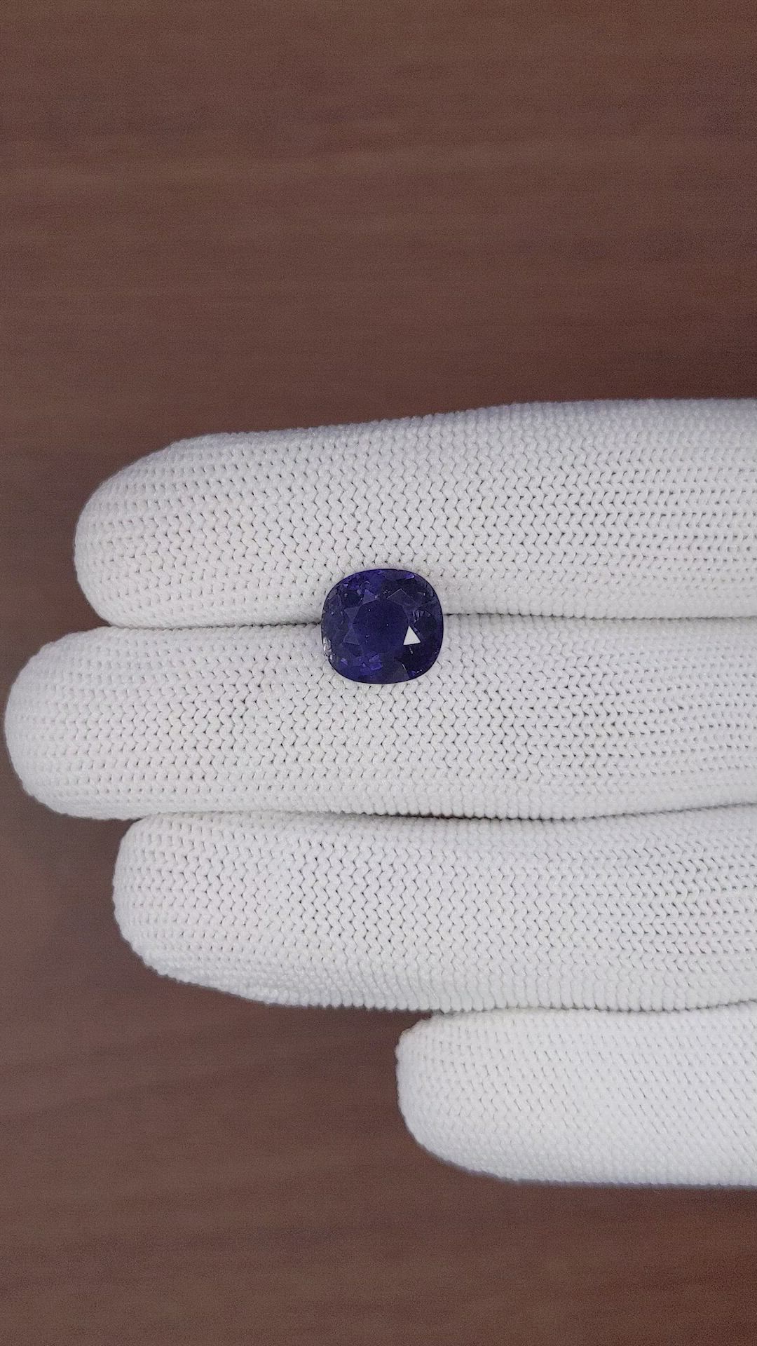 3.79 Ct. Bluish Purple Iolite from Ceylon (Sri Lanka) Size Video