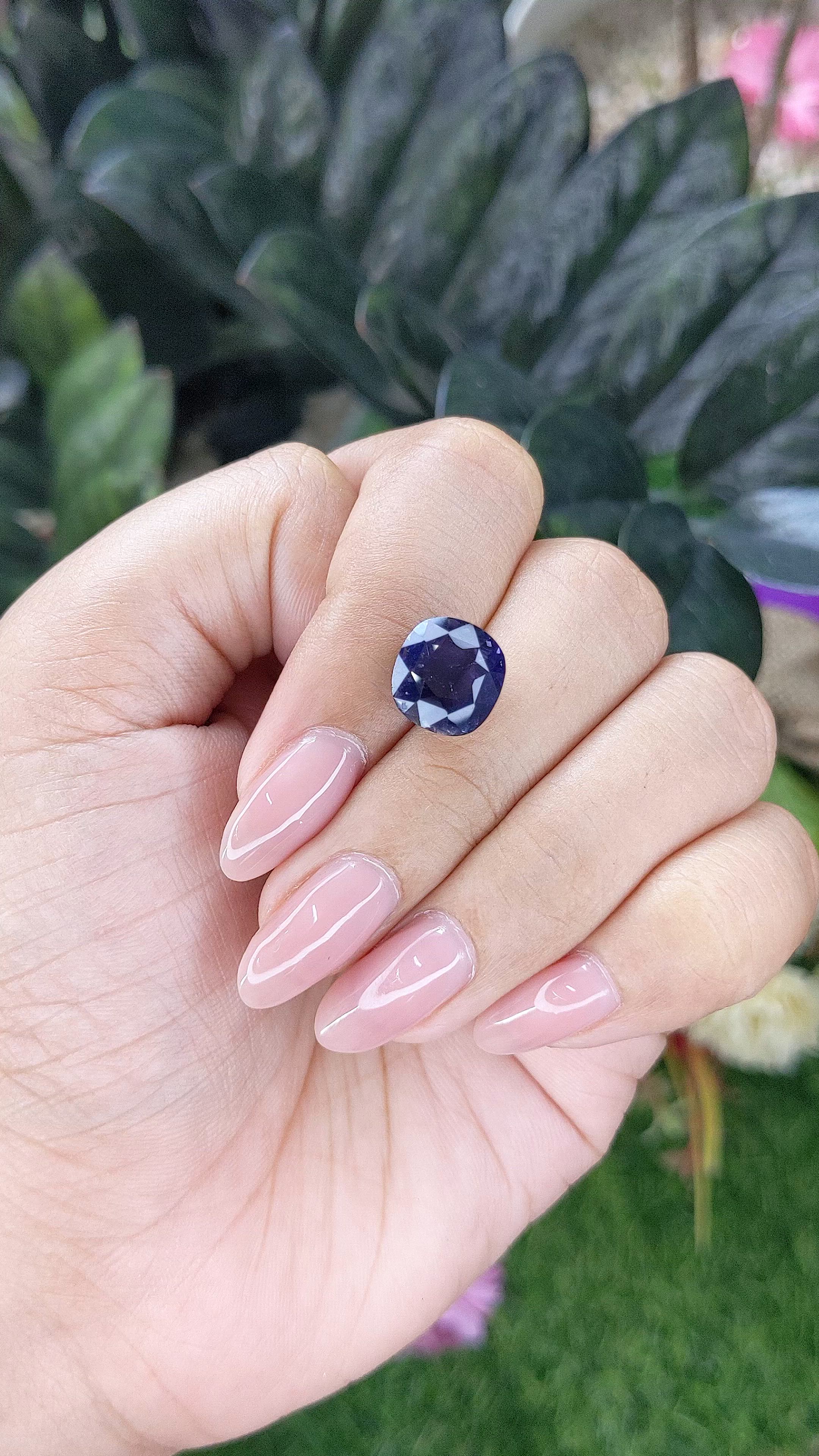 3.79 Ct. Bluish Purple Iolite from Ceylon (Sri Lanka) Size Video