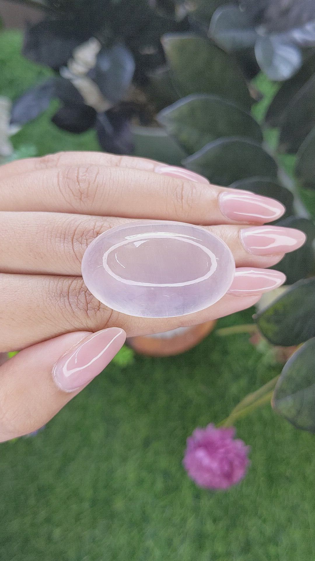 111.40 Ct. Pink Cabochon Rose Quartz from Ceylon (Sri Lanka) Size Video