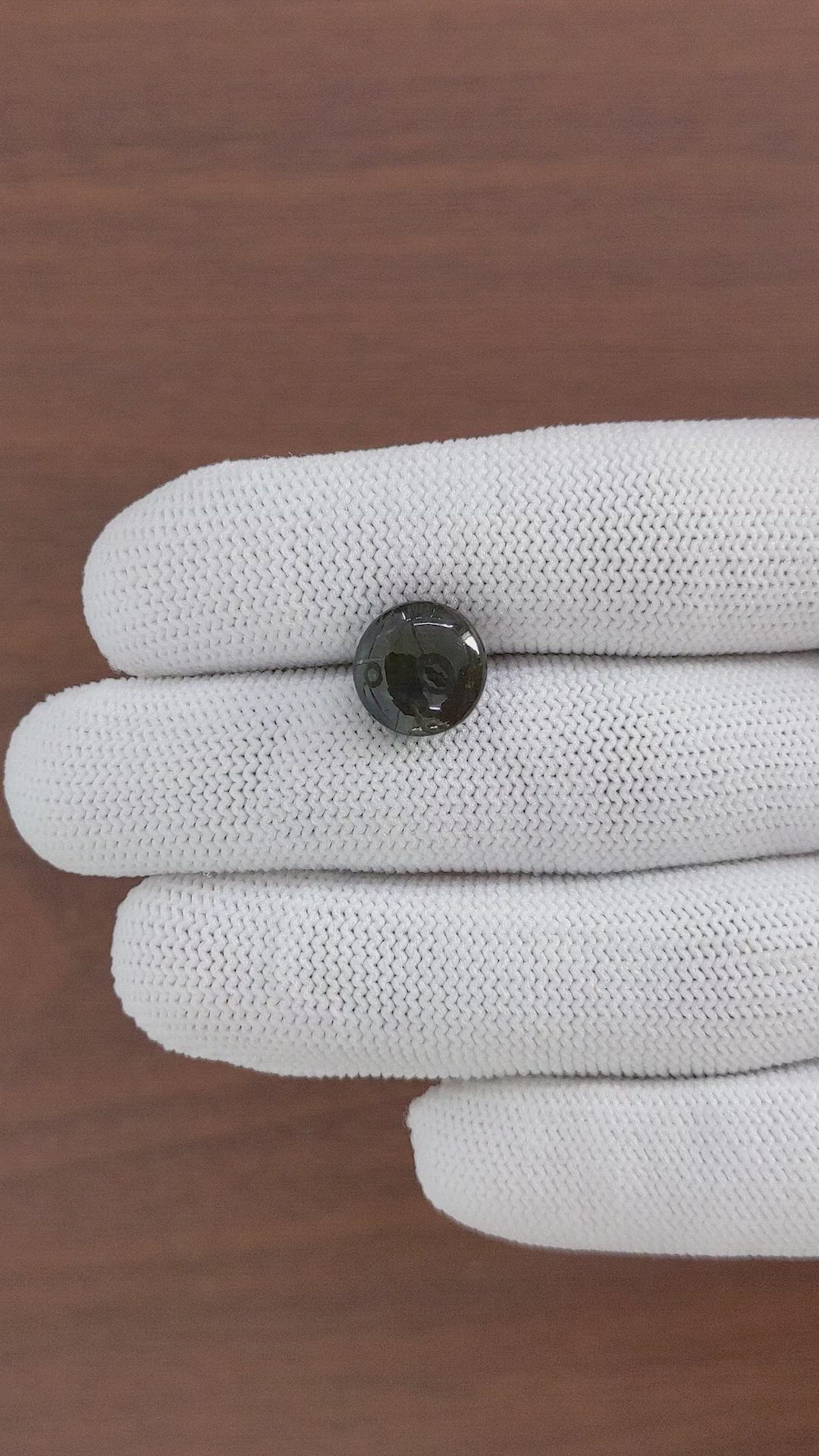 6.61 Ct. Green Cabochon Chrysoberyl from Ceylon (Sri Lanka) Size Video