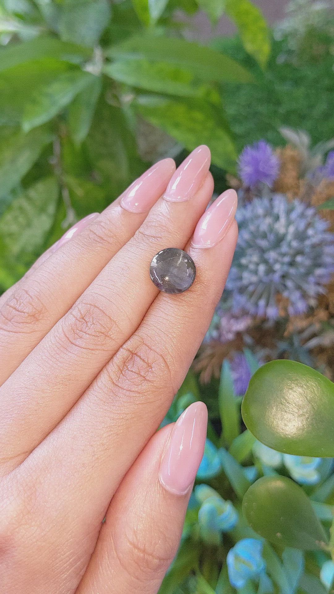 6.61 Ct. Green Cabochon Chrysoberyl from Ceylon (Sri Lanka) Size Video
