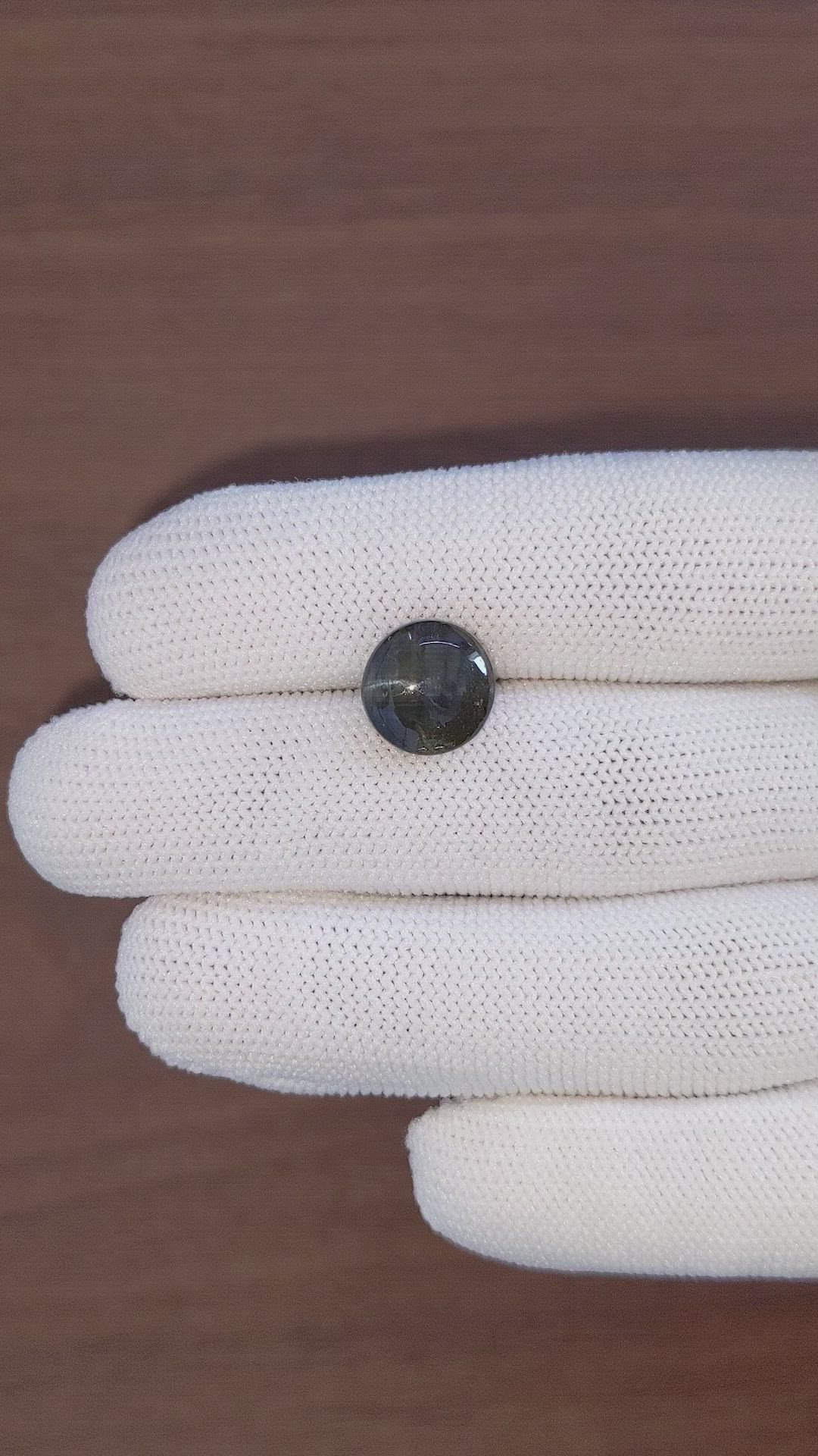 6.61 Ct. Green Cabochon Chrysoberyl from Ceylon (Sri Lanka) Size Video