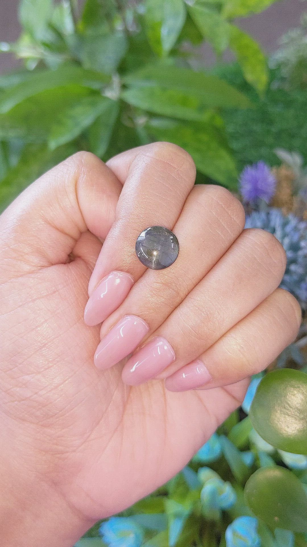 6.61 Ct. Green Cabochon Chrysoberyl from Ceylon (Sri Lanka) Size Video