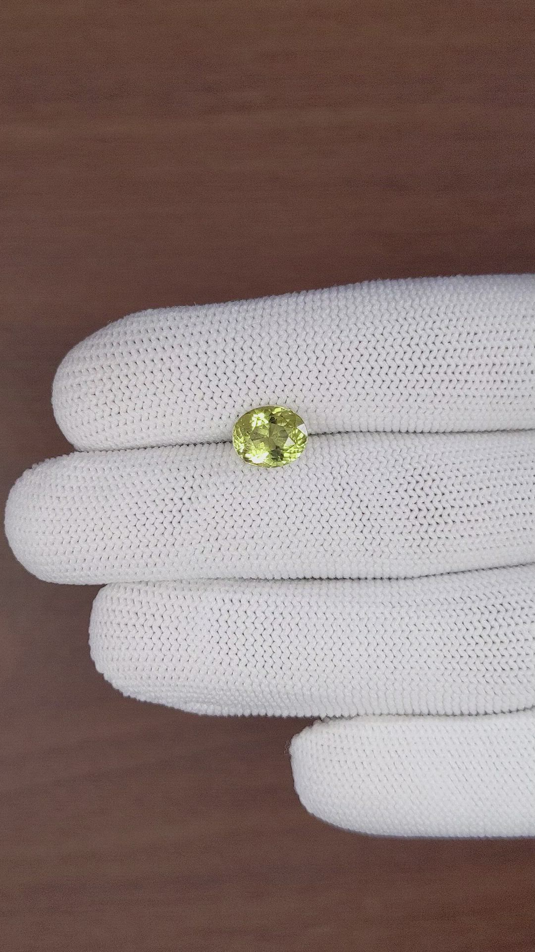 2.18 Ct. Yellowish Green Tourmaline from Ceylon (Sri Lanka) Size Video