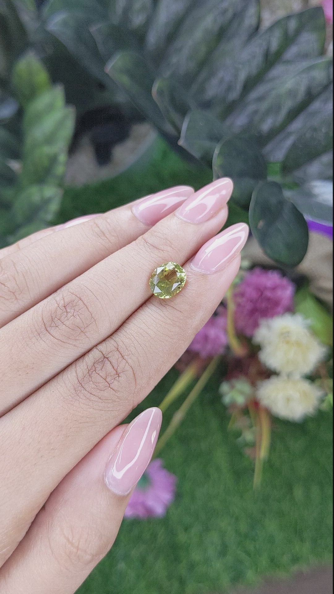 2.18 Ct. Yellowish Green Tourmaline from Ceylon (Sri Lanka) Size Video