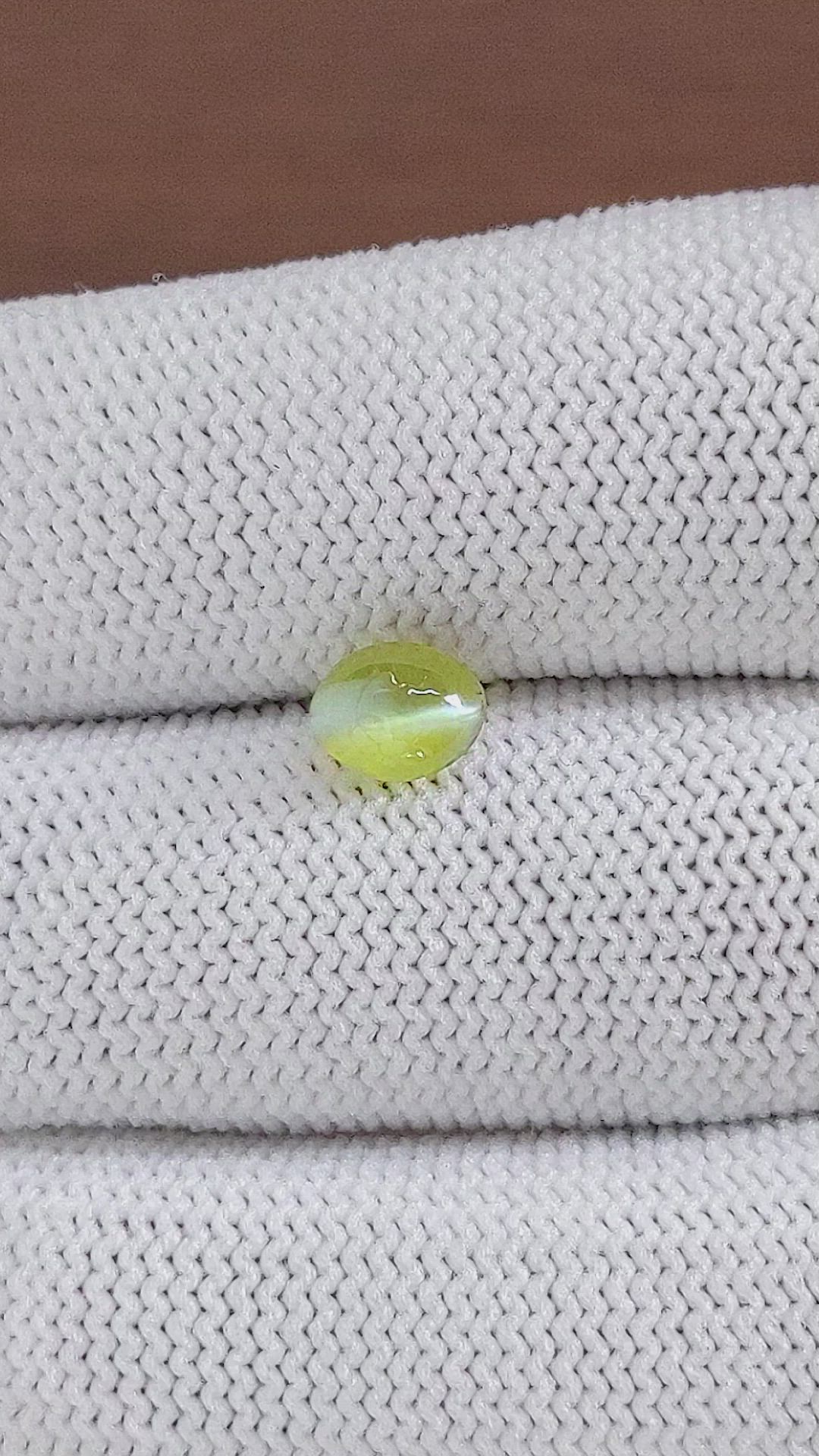 1.67 Ct. Yellowish Green Cabochon Chrysoberyl from Ceylon (Sri Lanka) Size Video