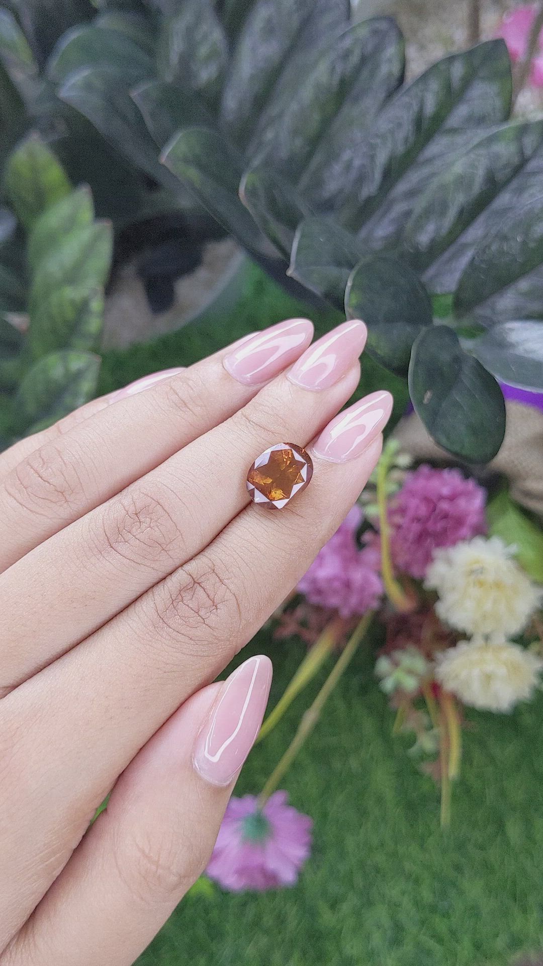 5.89 Ct. Orange Spessartite Garnet from Ceylon (Sri Lanka) Size Video