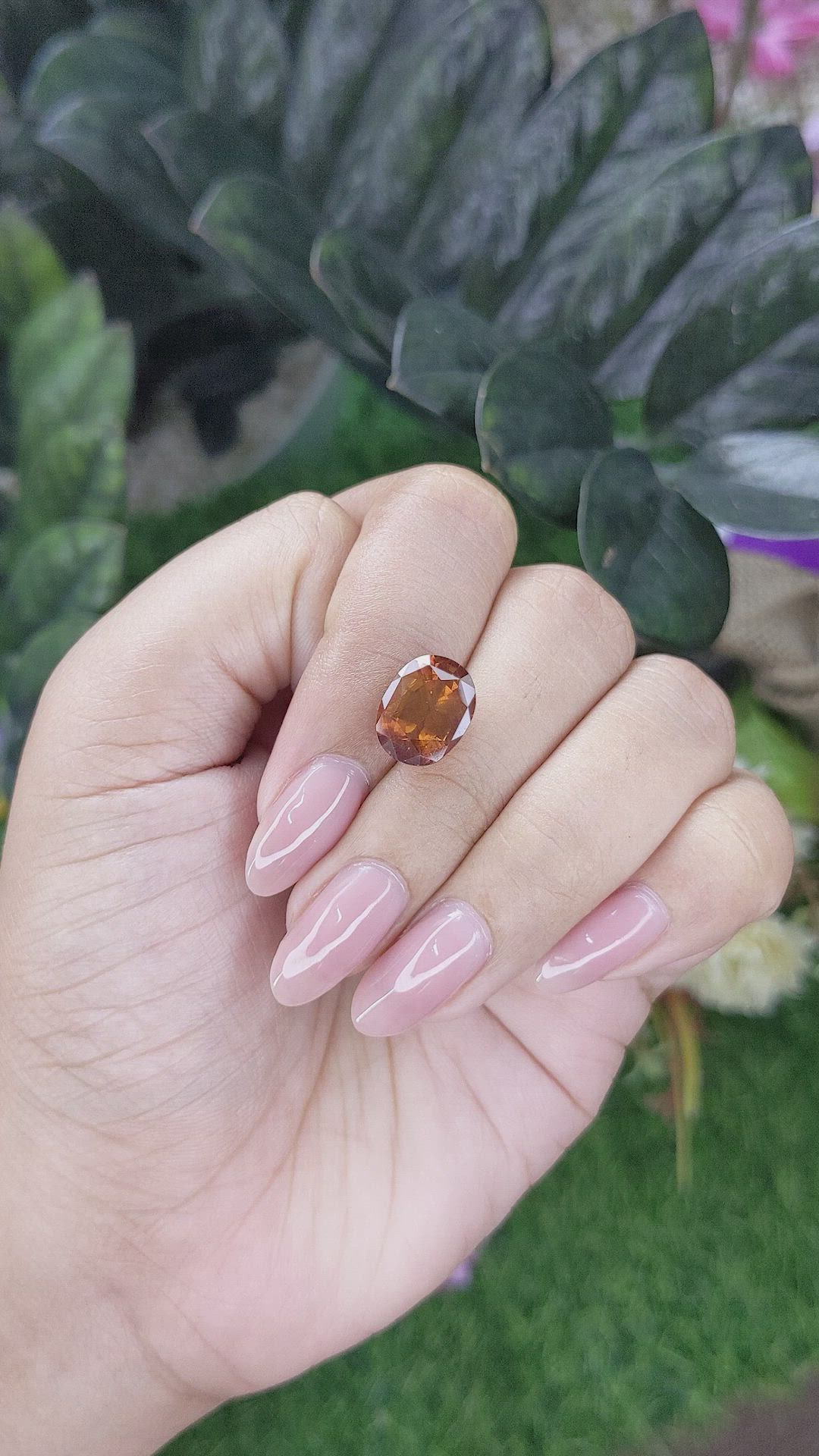 5.89 Ct. Orange Spessartite Garnet from Ceylon (Sri Lanka) Size Video