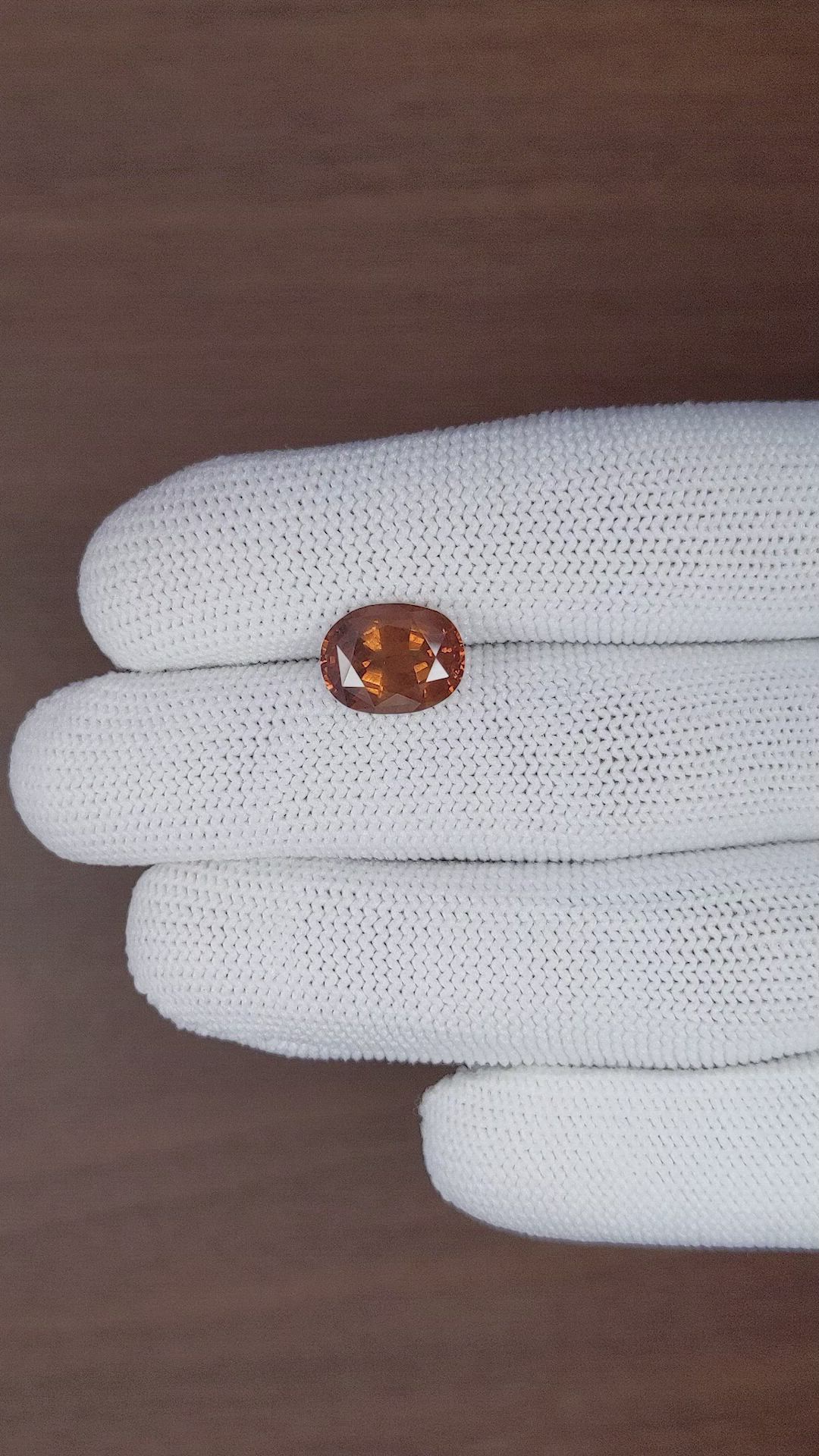 5.89 Ct. Orange Spessartite Garnet from Ceylon (Sri Lanka) Size Video