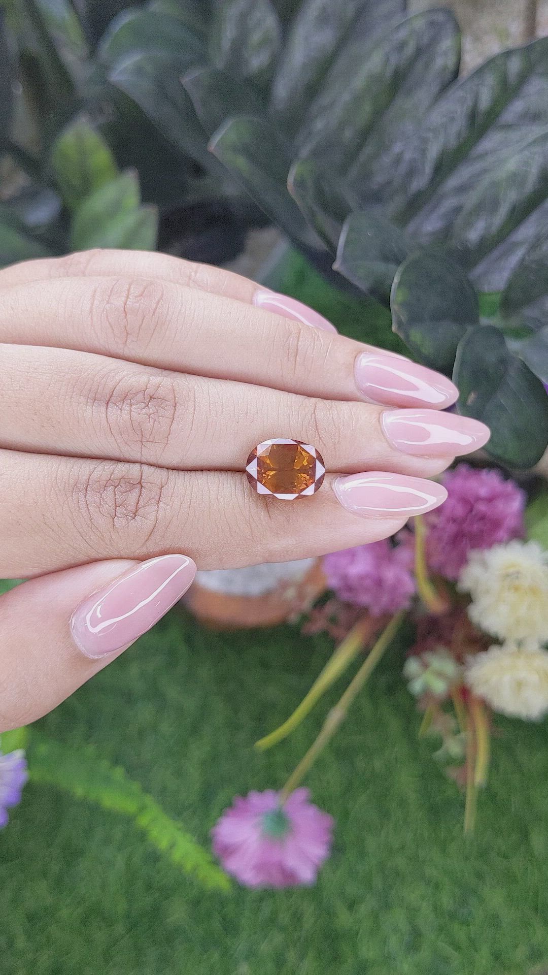 5.89 Ct. Orange Spessartite Garnet from Ceylon (Sri Lanka) Size Video