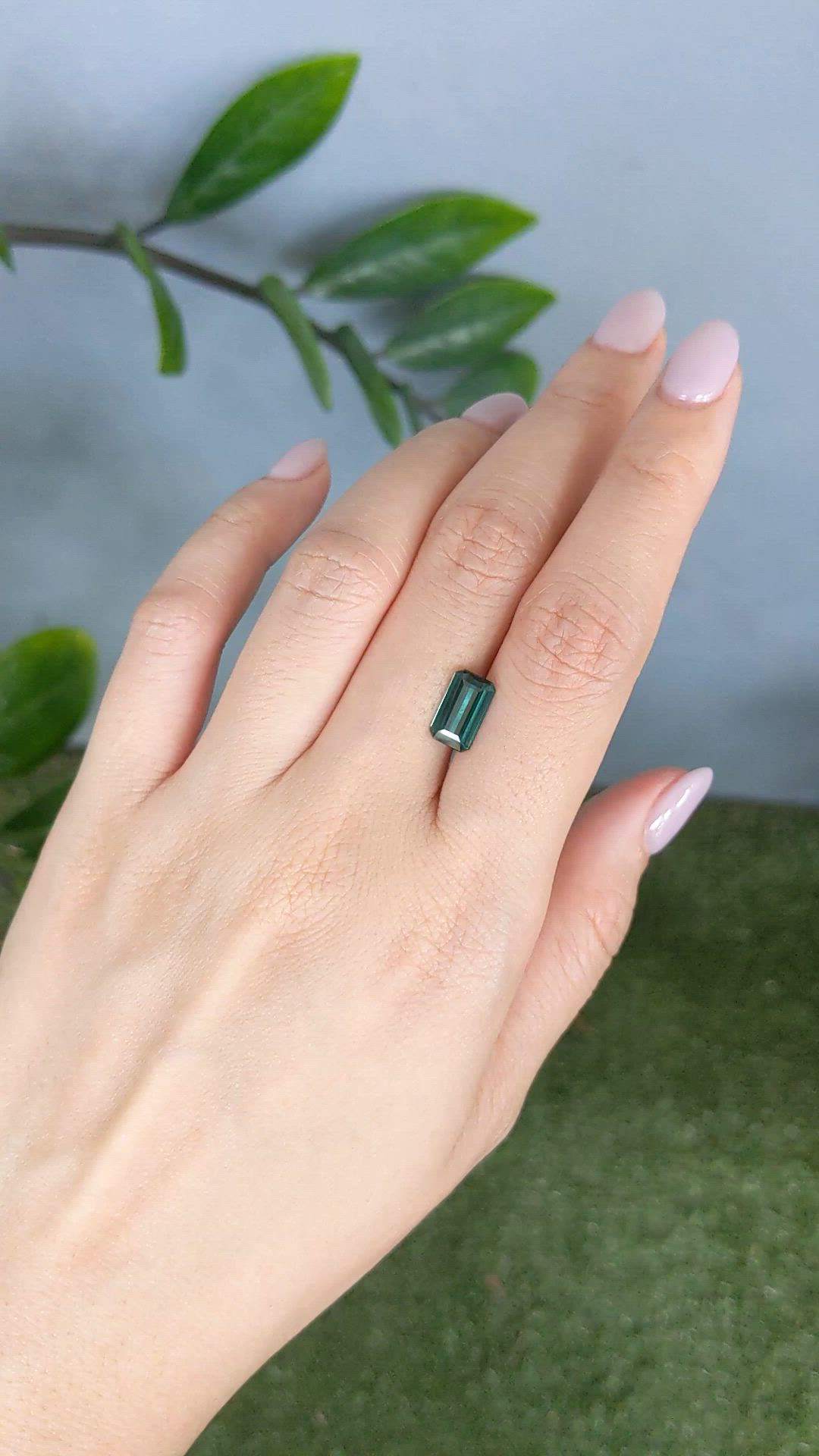 1.82 Ct. Bluish Green Tourmaline from Africa Size Video