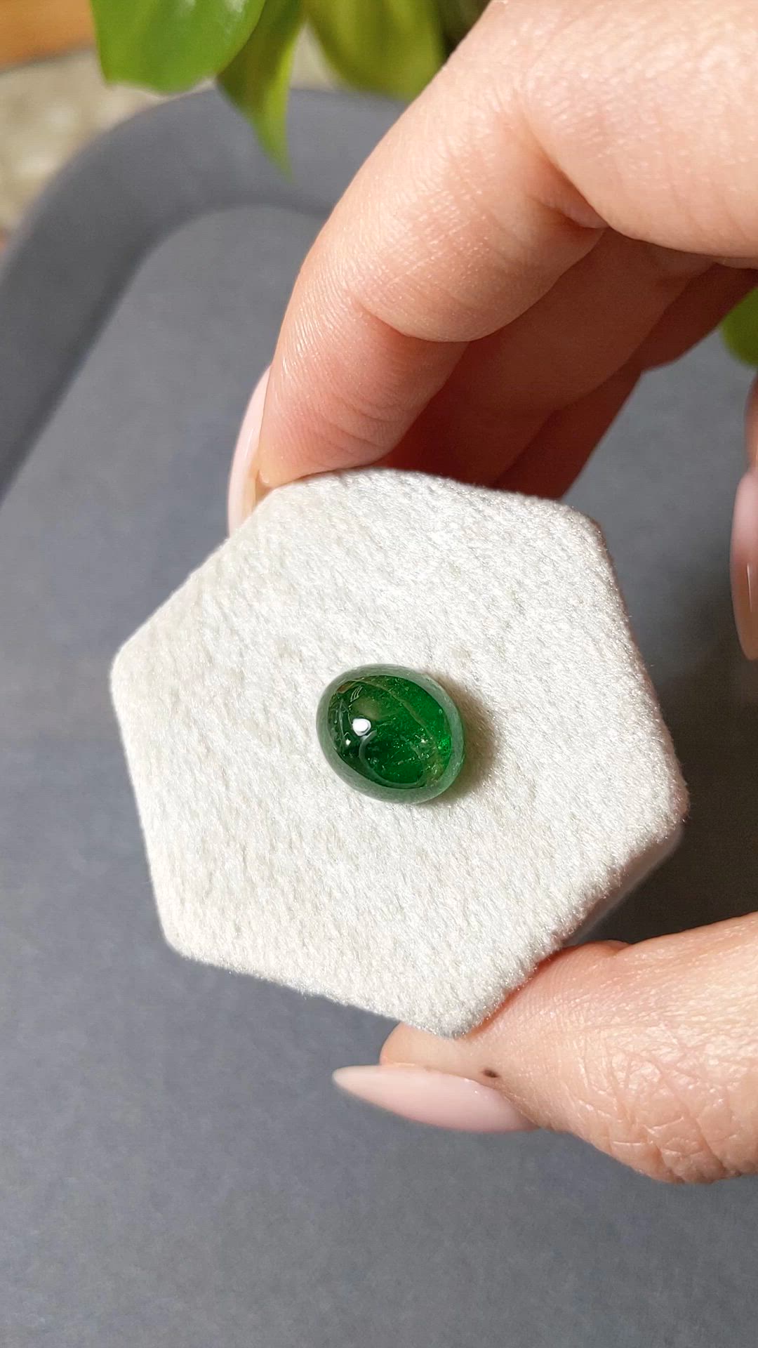 8.05 Ct. Cabochon Tsavorite Garnet from Tanzania Size Video