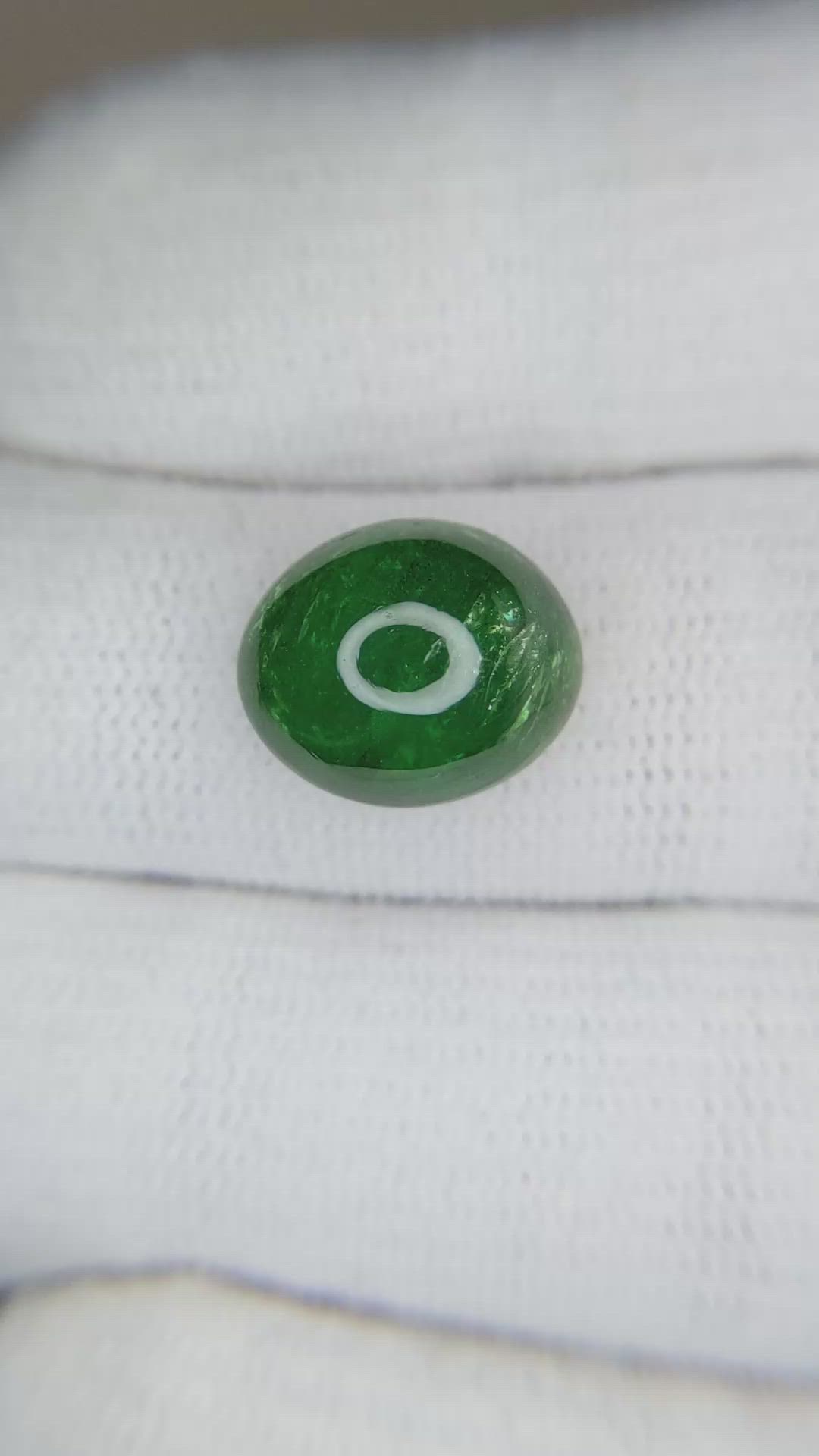 8.05 Ct. Cabochon Tsavorite Garnet from Tanzania Size Video