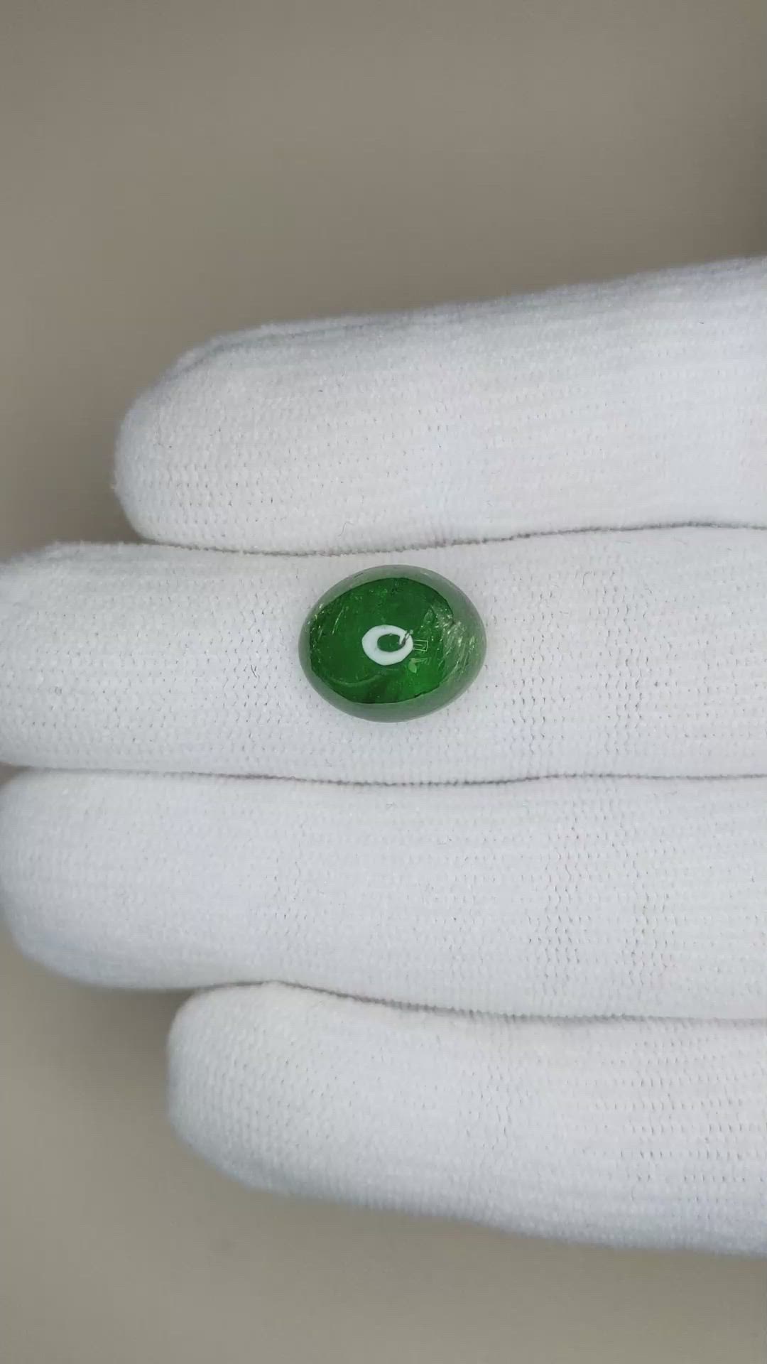 8.05 Ct. Cabochon Tsavorite Garnet from Tanzania Size Video