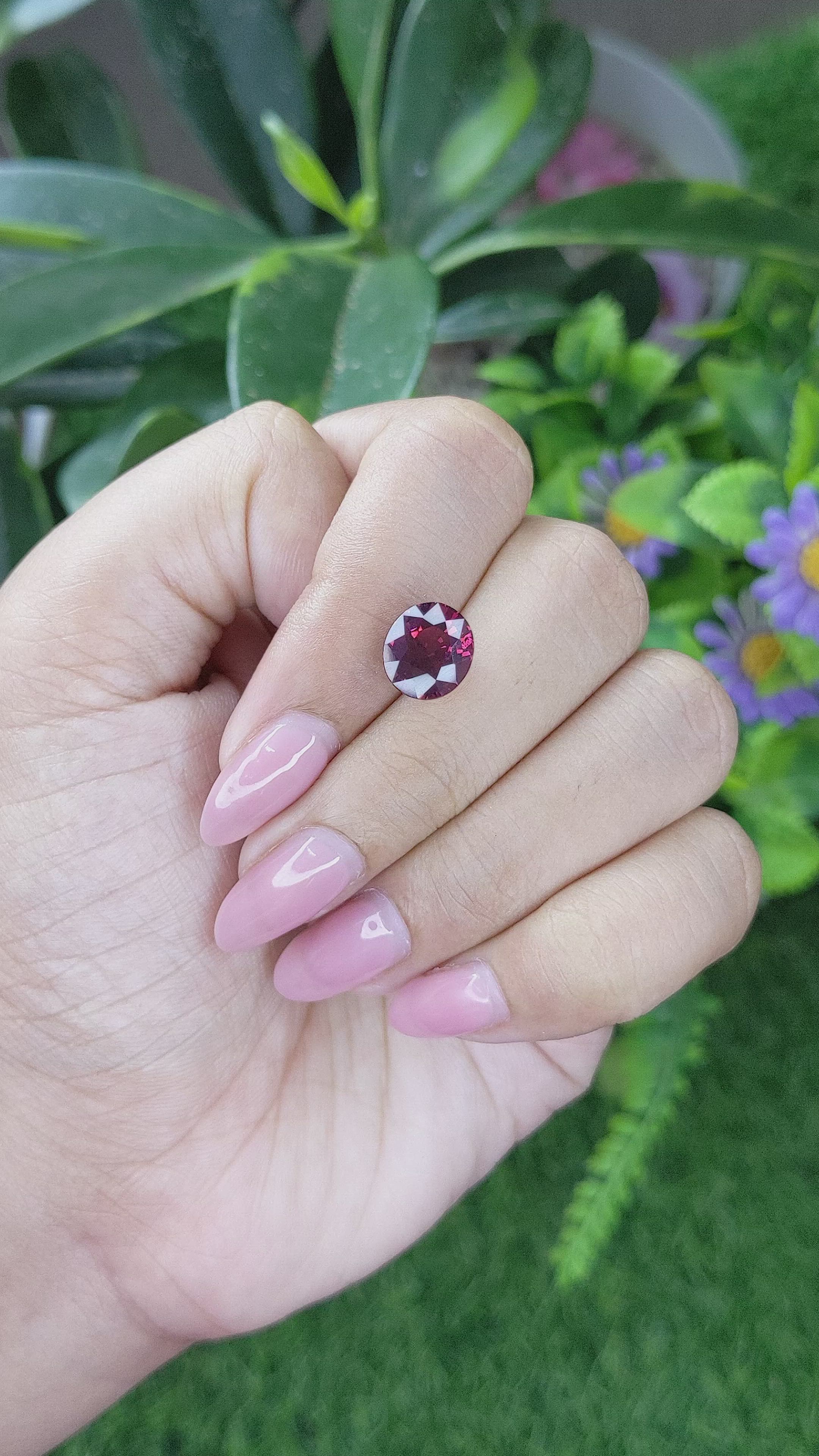 4.32 Ct. Red Garnet from Ceylon (Sri Lanka) Size Video