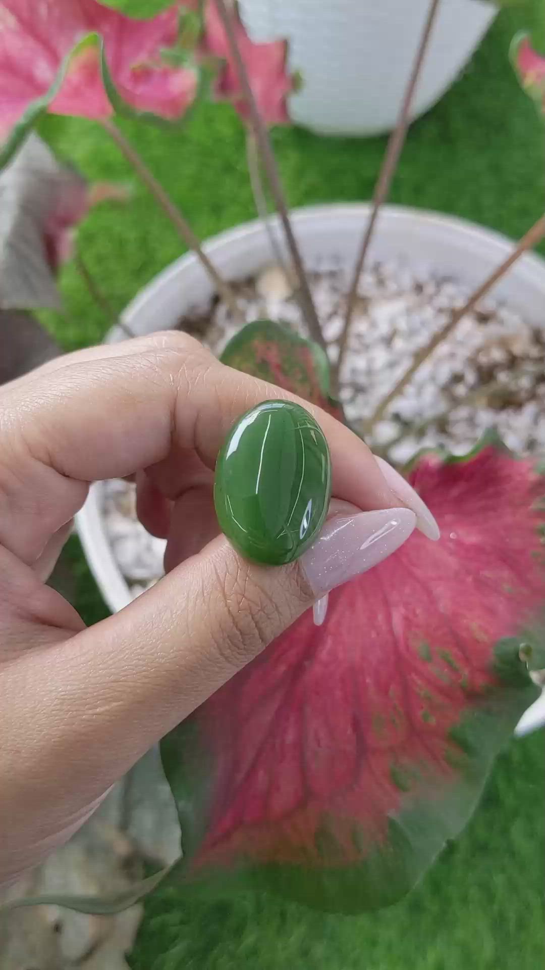26.54 Ct. Cabochon Jade from Burma (Myanmar) Size Video