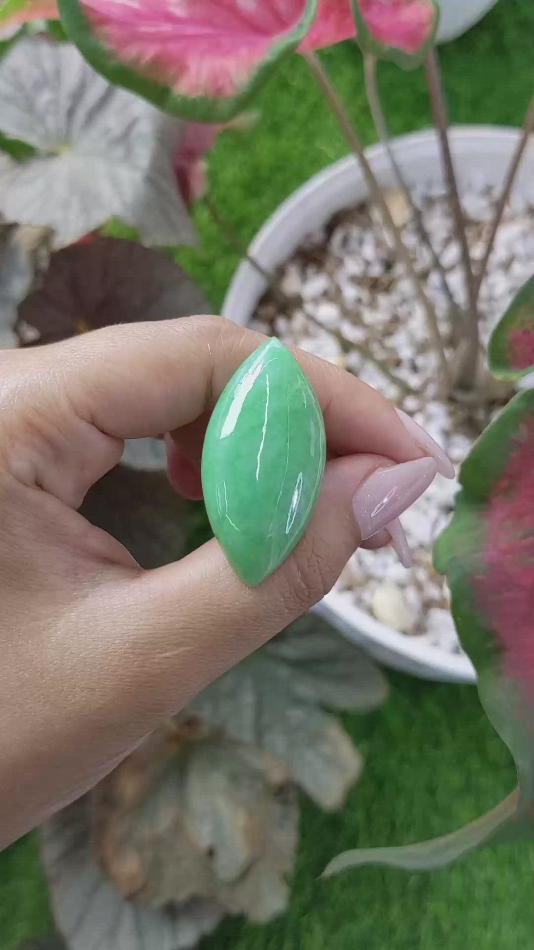 43.42 Ct. Cabochon Jade from Burma (Myanmar) Size Video