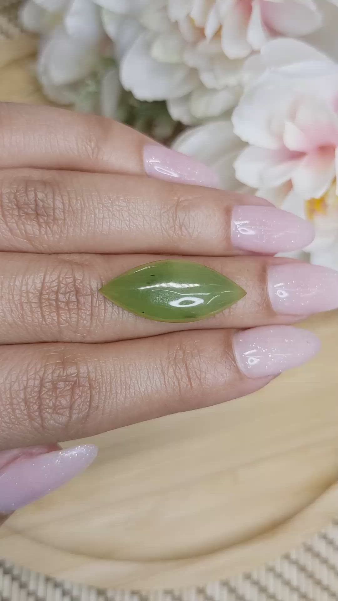 8.47 Ct. Cabochon Jade from Burma (Myanmar) Size Video
