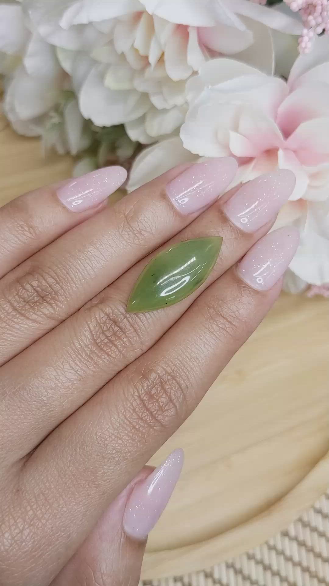 8.47 Ct. Cabochon Jade from Burma (Myanmar) Size Video