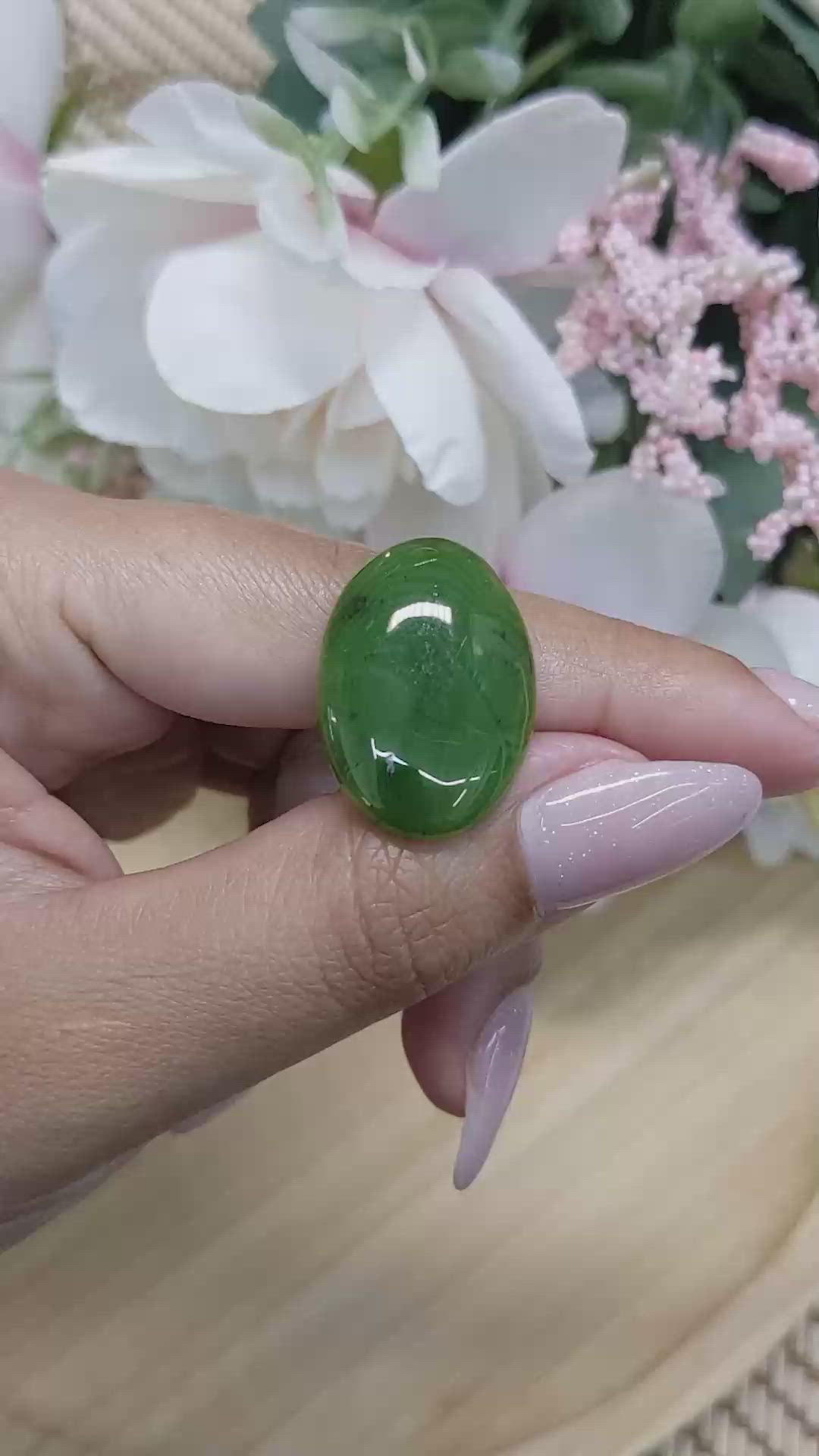 18.80 Ct. Cabochon Jade from Burma (Myanmar) Size Video