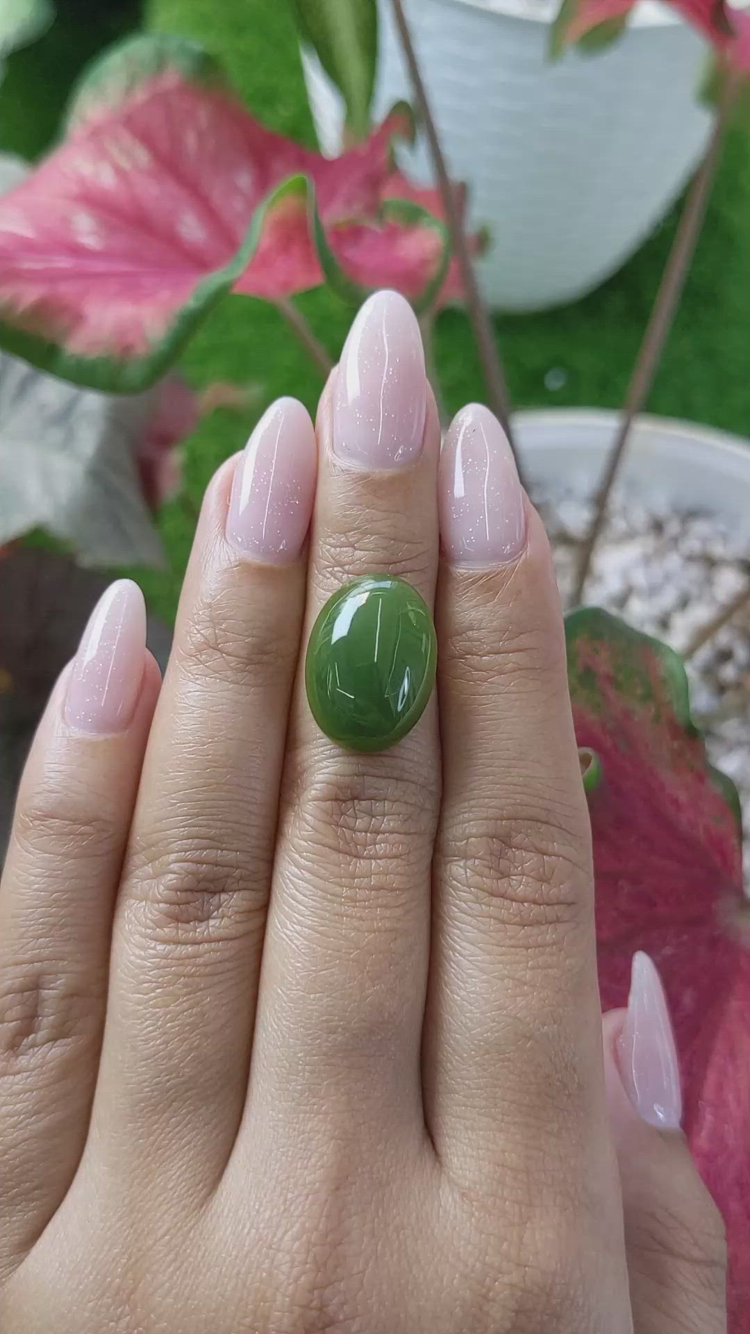 10.54 Ct. Cabochon Jade from Burma (Myanmar) Size Video