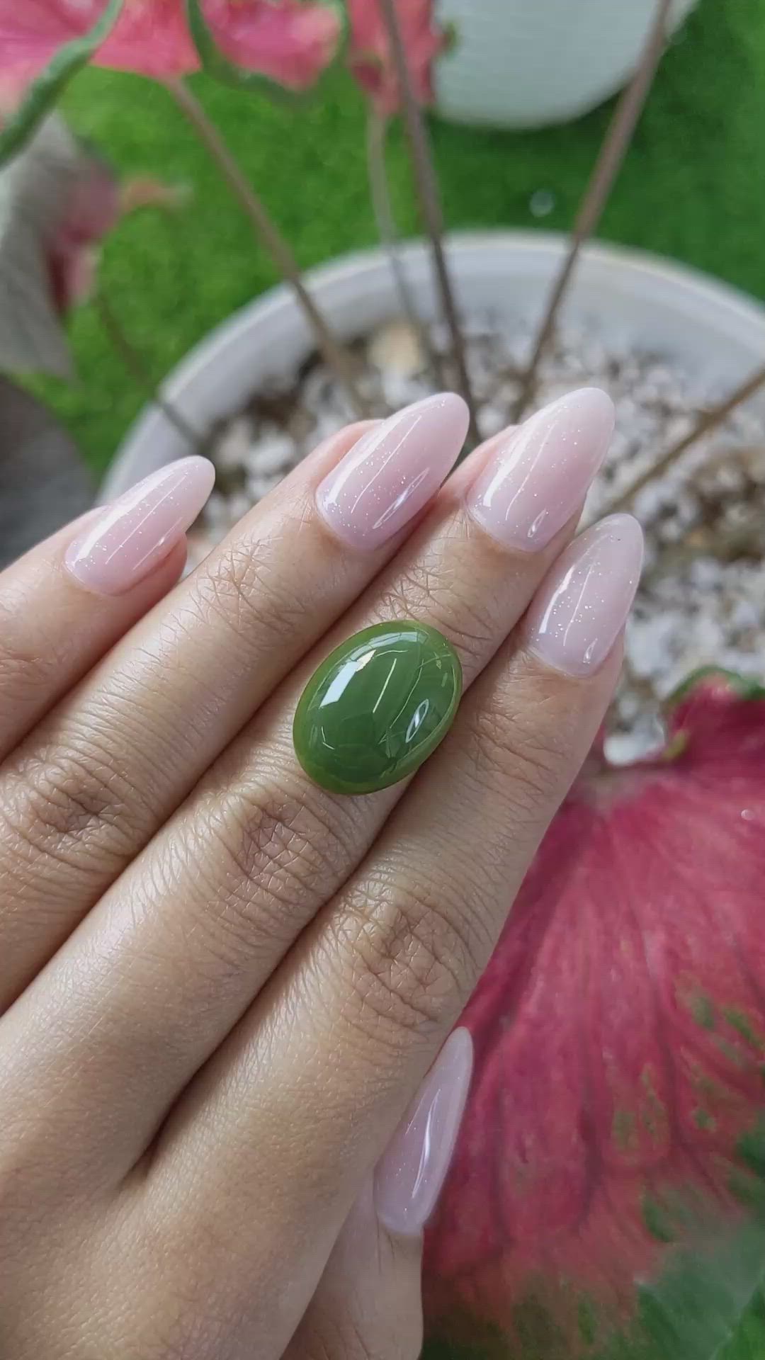 10.54 Ct. Cabochon Jade from Burma (Myanmar) Size Video