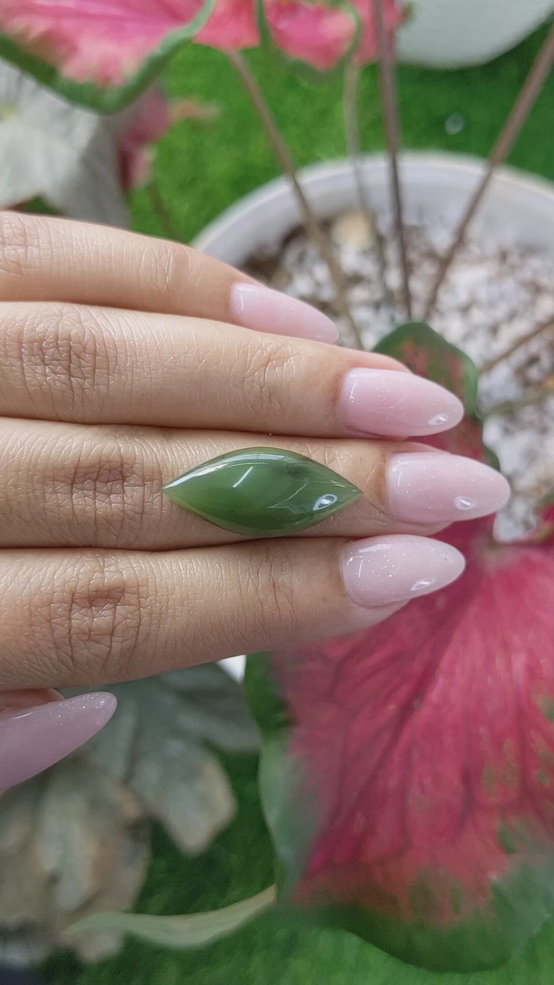 9.93 Ct. Cabochon Jade from Burma (Myanmar) Size Video