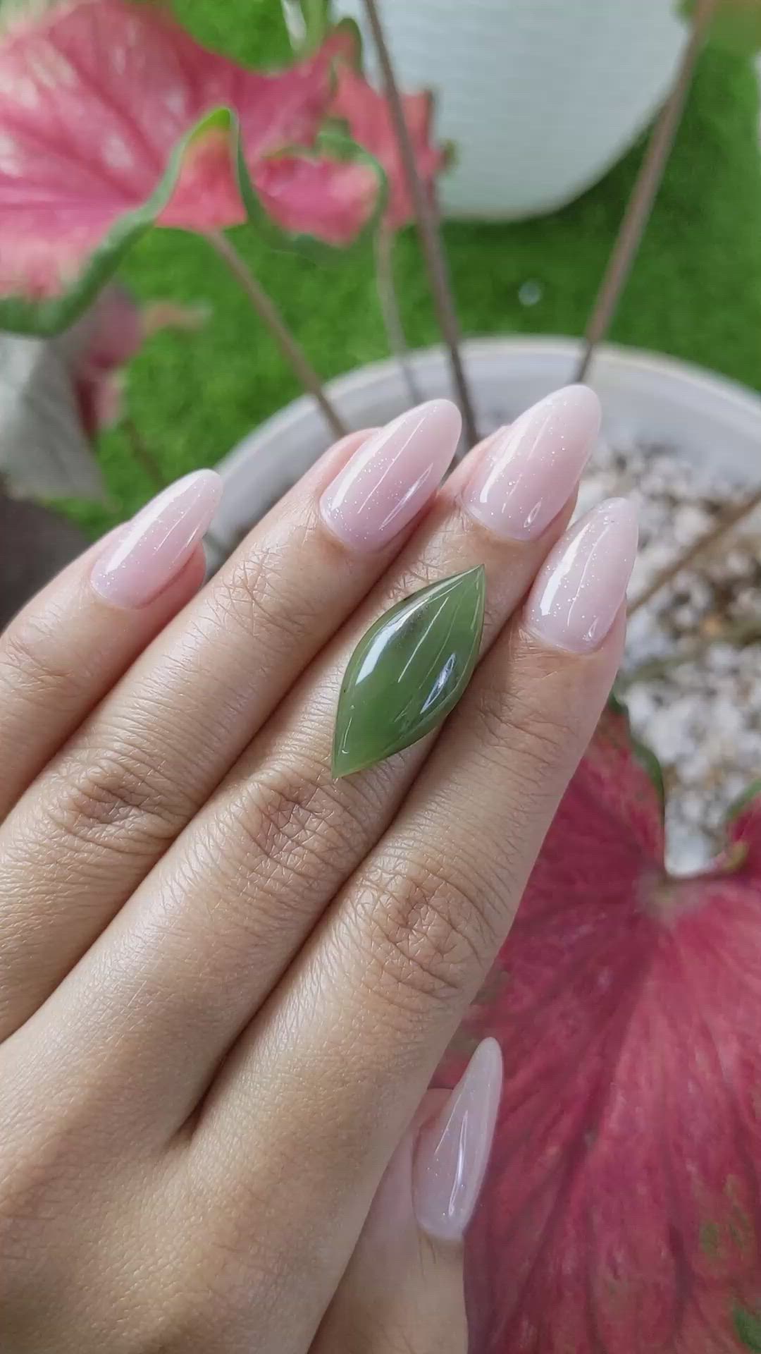 9.93 Ct. Cabochon Jade from Burma (Myanmar) Size Video