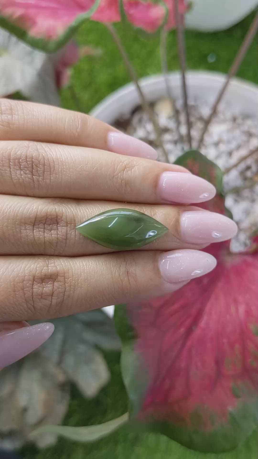 9.93 Ct. Cabochon Jade from Burma (Myanmar) Size Video