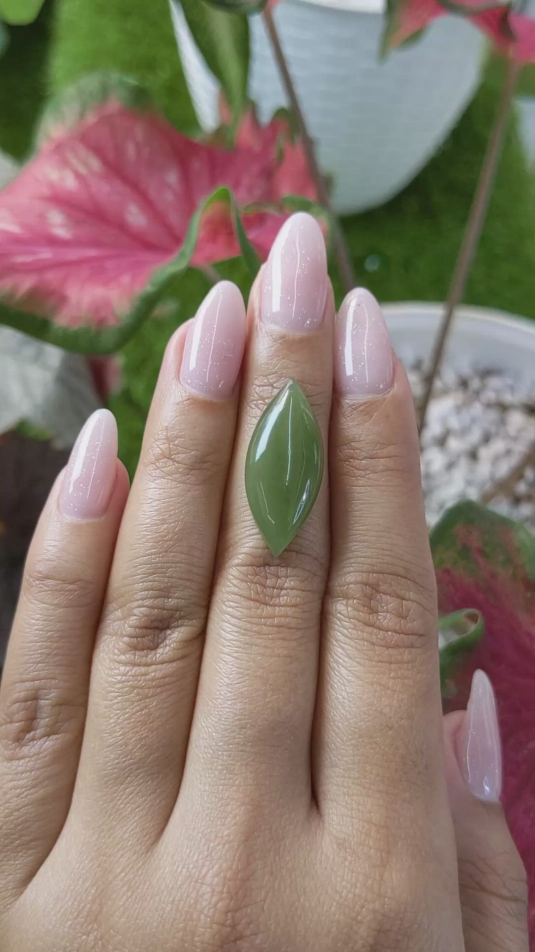 9.85 Ct. Cabochon Jade from Burma (Myanmar) Size Video