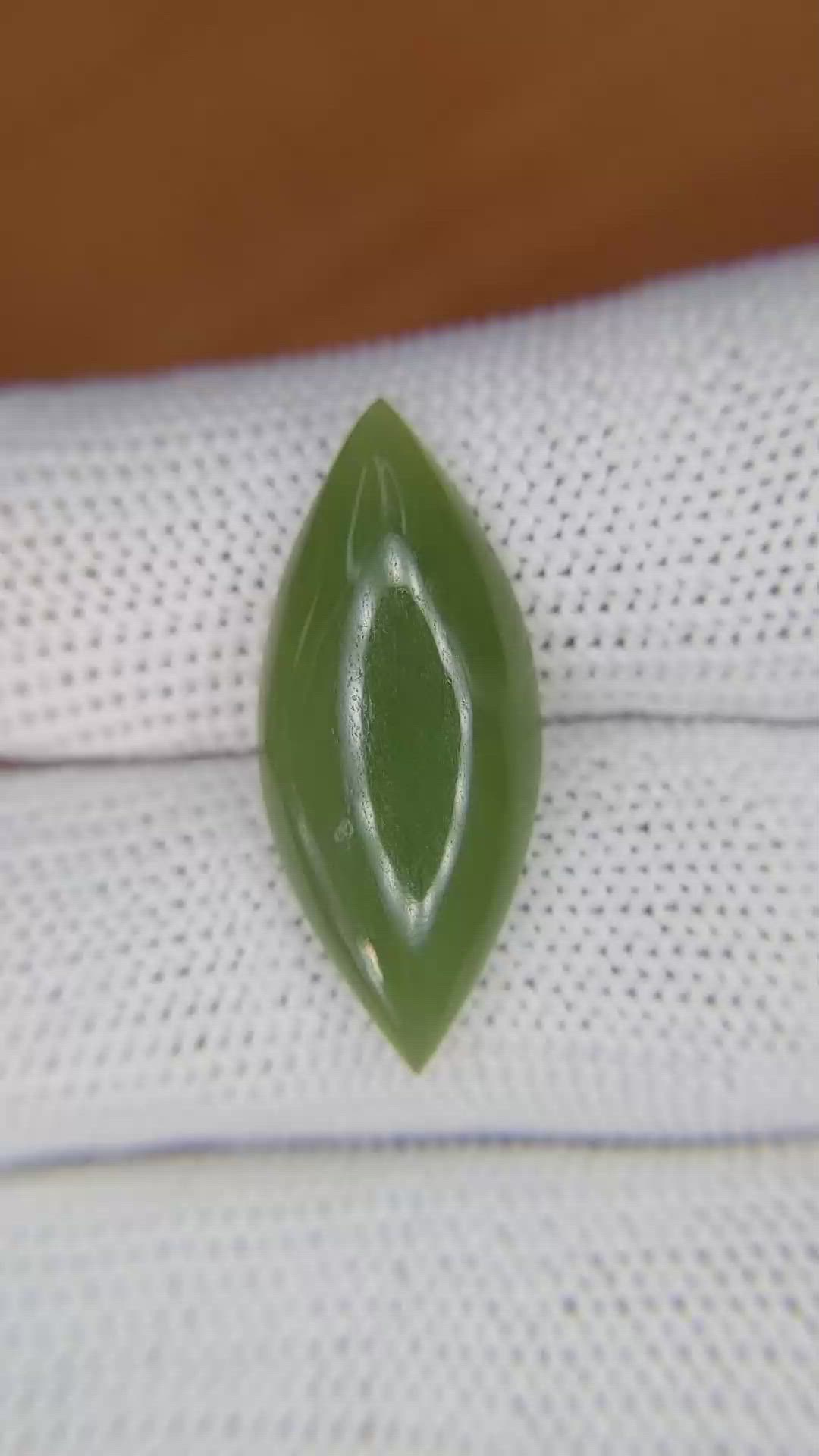 9.85 Ct. Cabochon Jade from Burma (Myanmar) Size Video