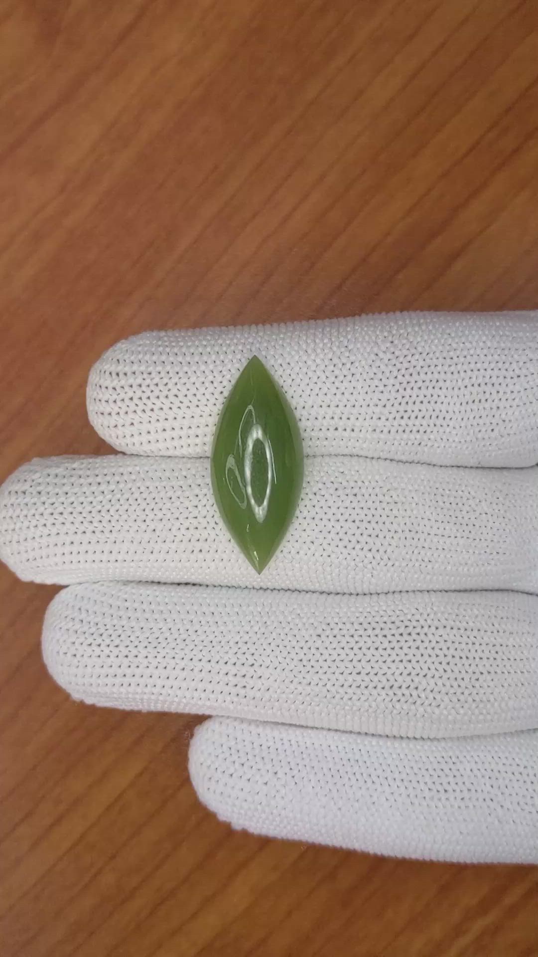 9.85 Ct. Cabochon Jade from Burma (Myanmar) Size Video
