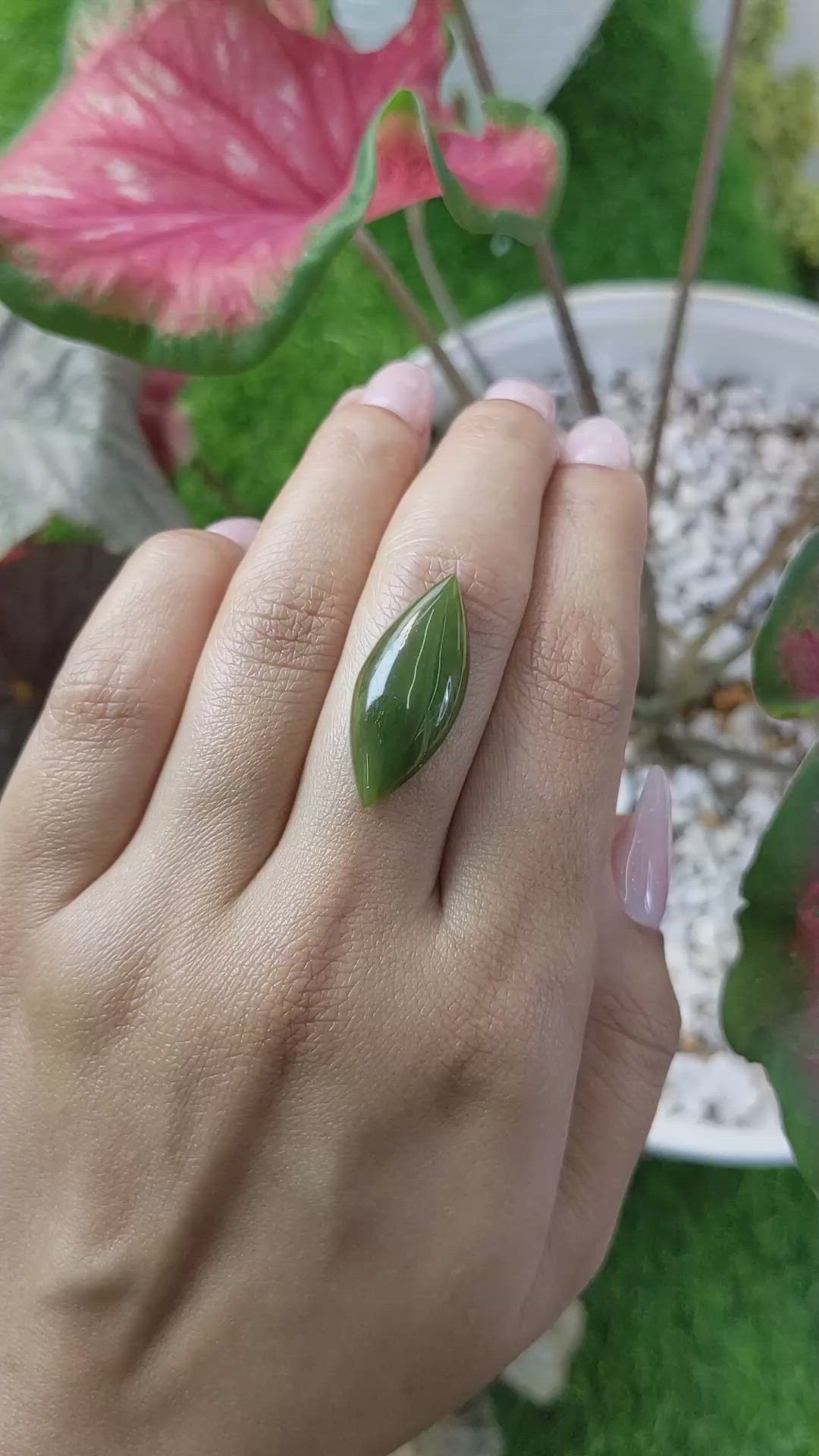 9.03 Ct. Cabochon Jade from Burma (Myanmar) Size Video