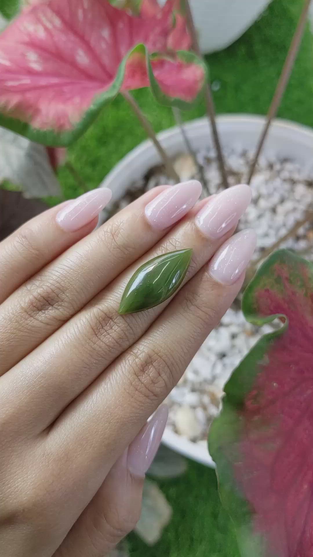 9.03 Ct. Cabochon Jade from Burma (Myanmar) Size Video