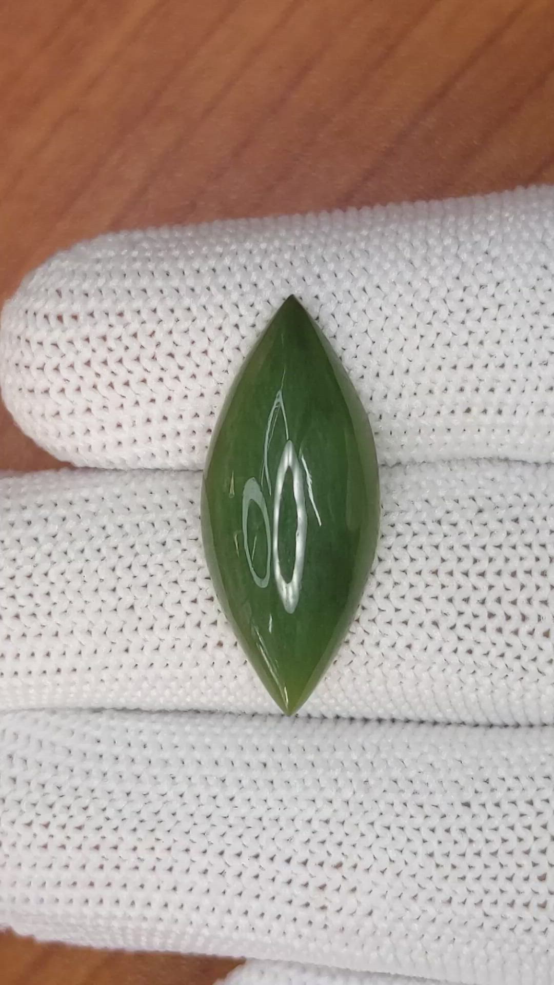 9.65 Ct. Cabochon Jade from Burma (Myanmar) Size Video