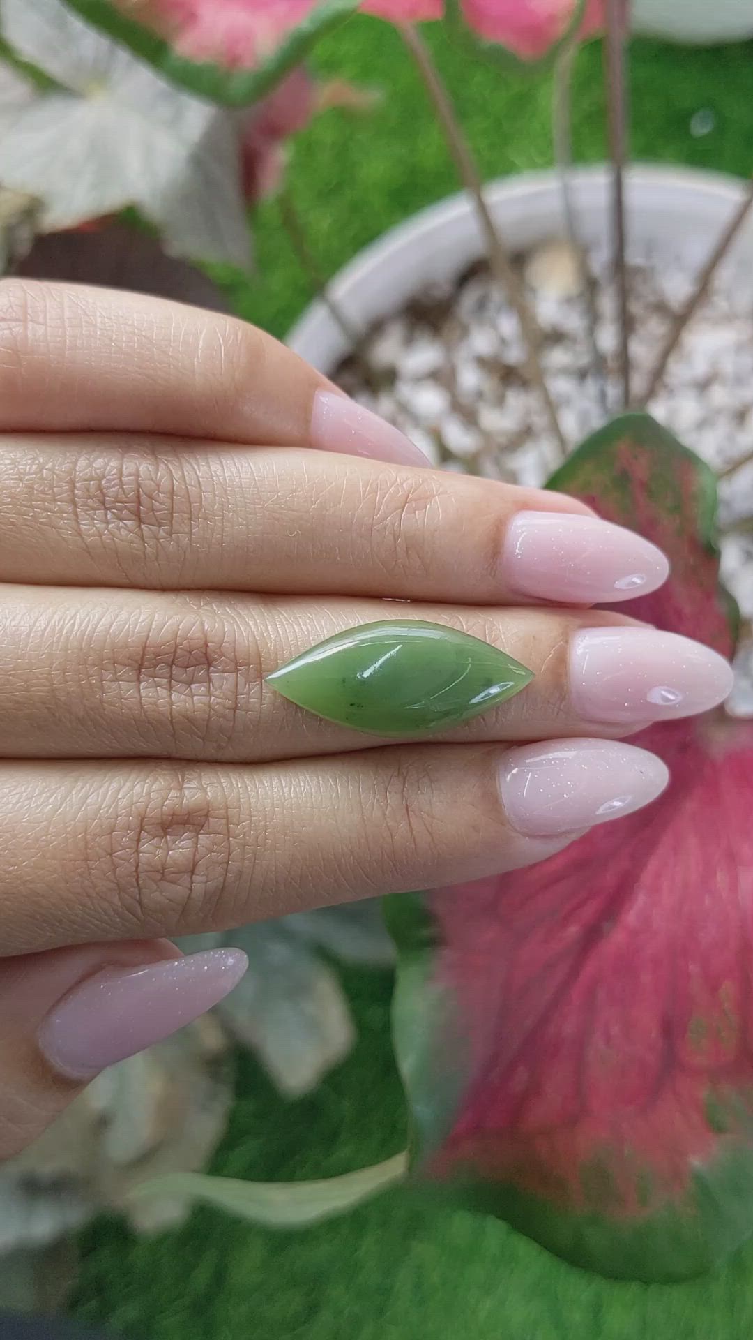 7.73 Ct. Cabochon Jade from Burma (Myanmar) Size Video