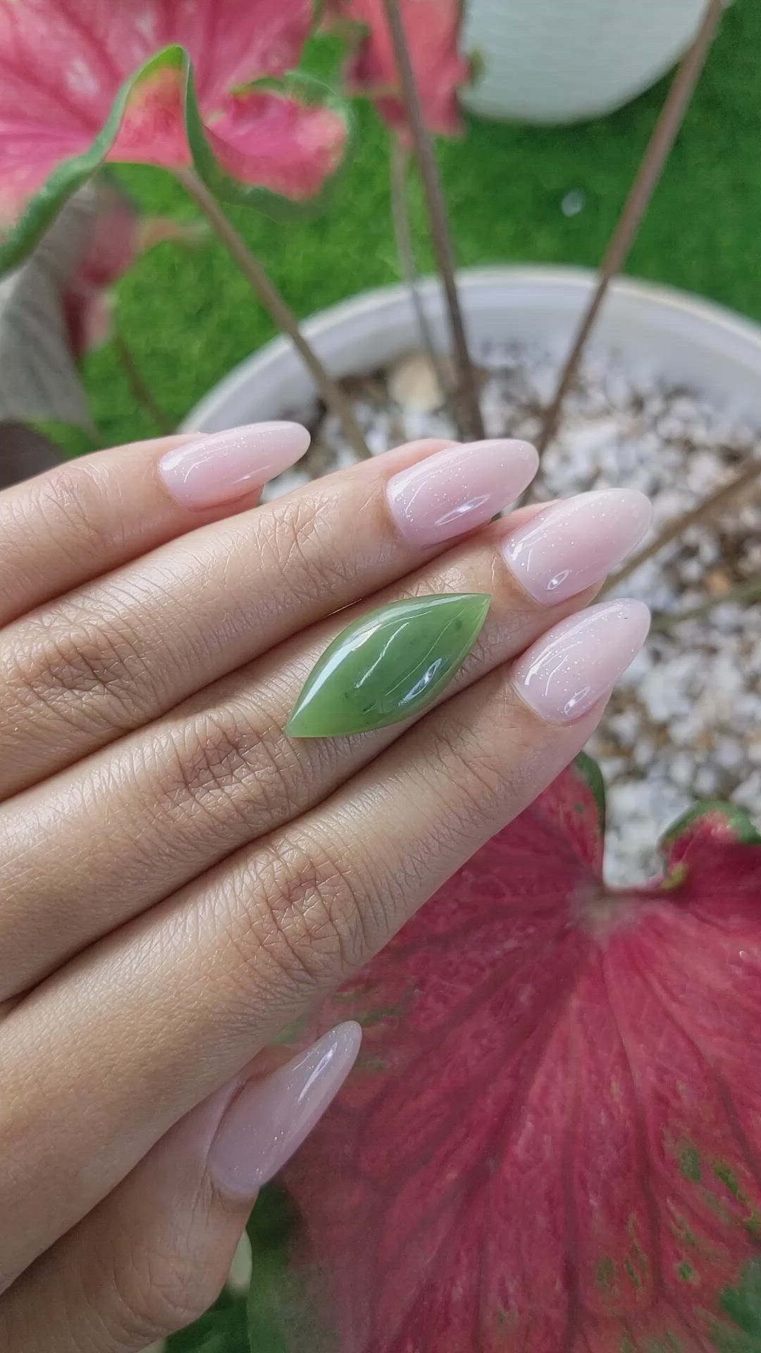 7.73 Ct. Cabochon Jade from Burma (Myanmar) Size Video