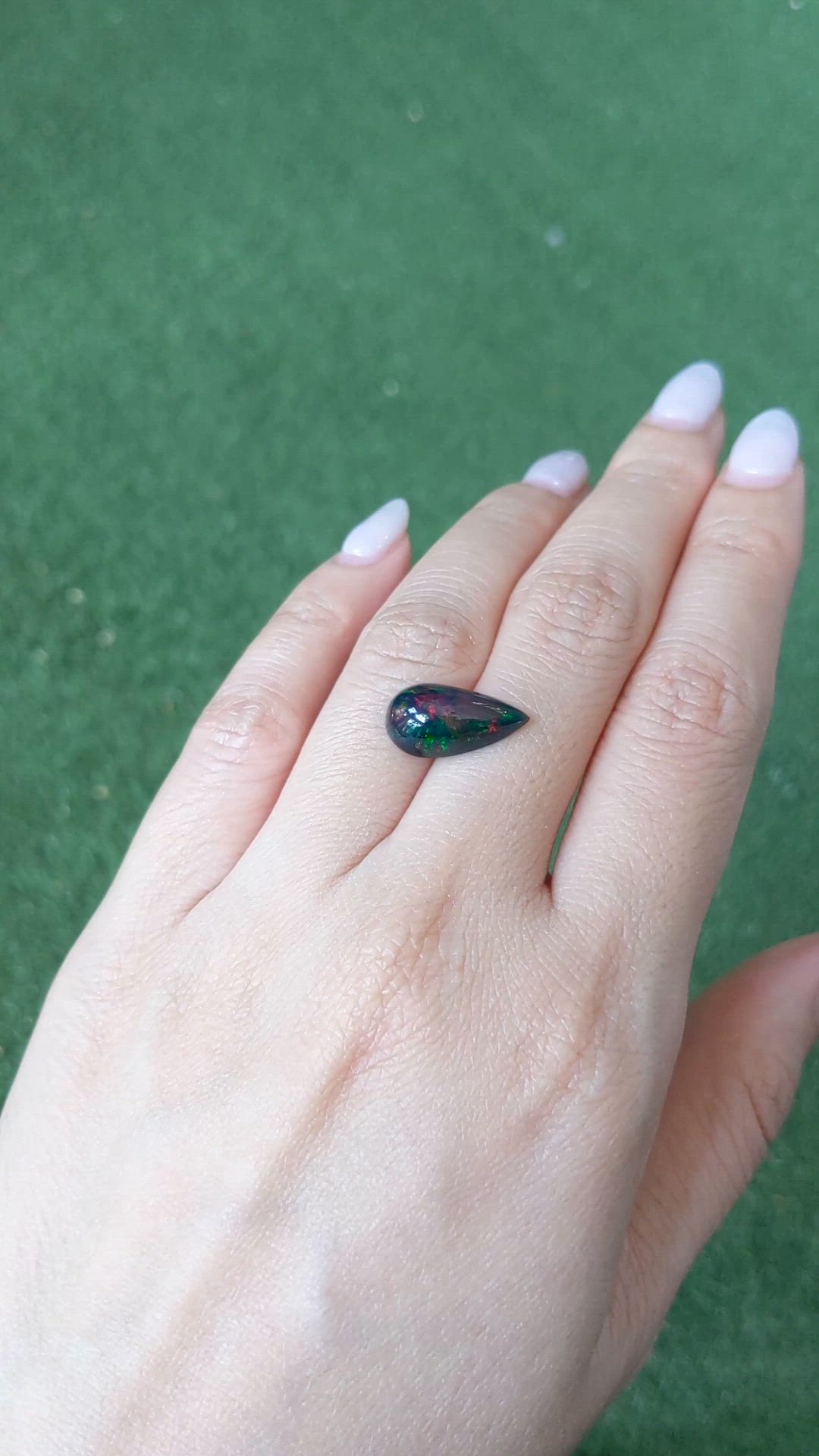 3.29 Ct. Cabochon Black Opal from Ethiopia Size Video