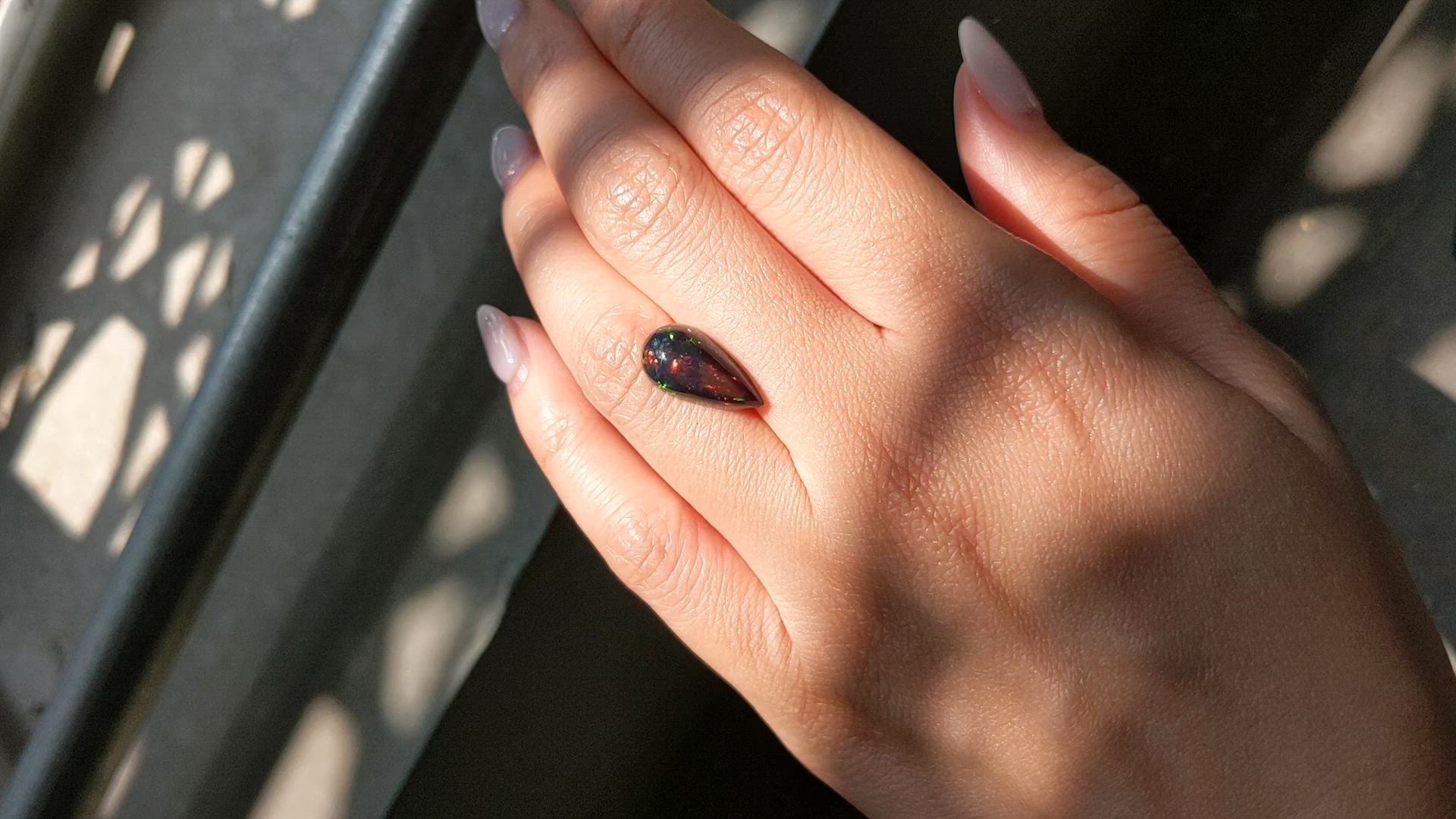 3.29 Ct. Cabochon Black Opal from Ethiopia Size Video