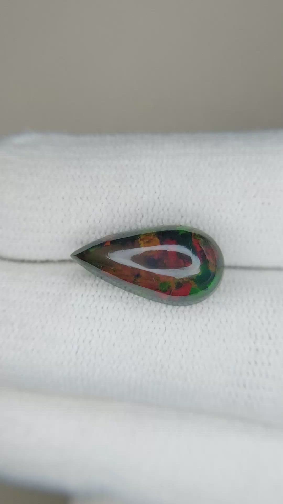 3.29 Ct. Cabochon Black Opal from Ethiopia Size Video