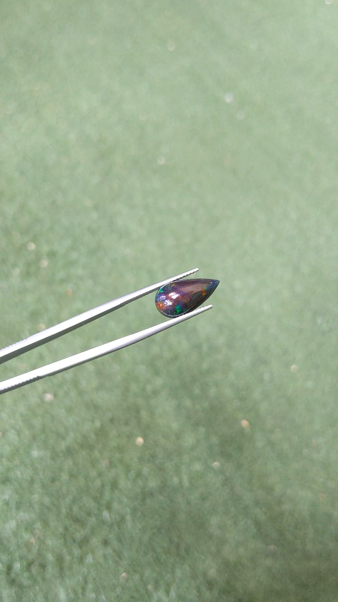 3.29 Ct. Cabochon Black Opal from Ethiopia Size Video