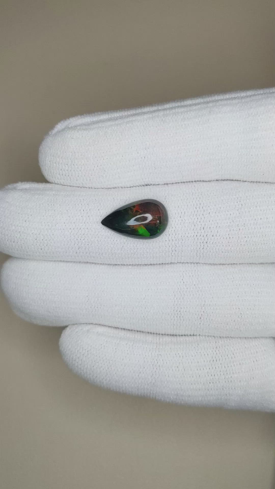 2.14 Ct. Cabochon Black Opal from Ethiopia Size Video