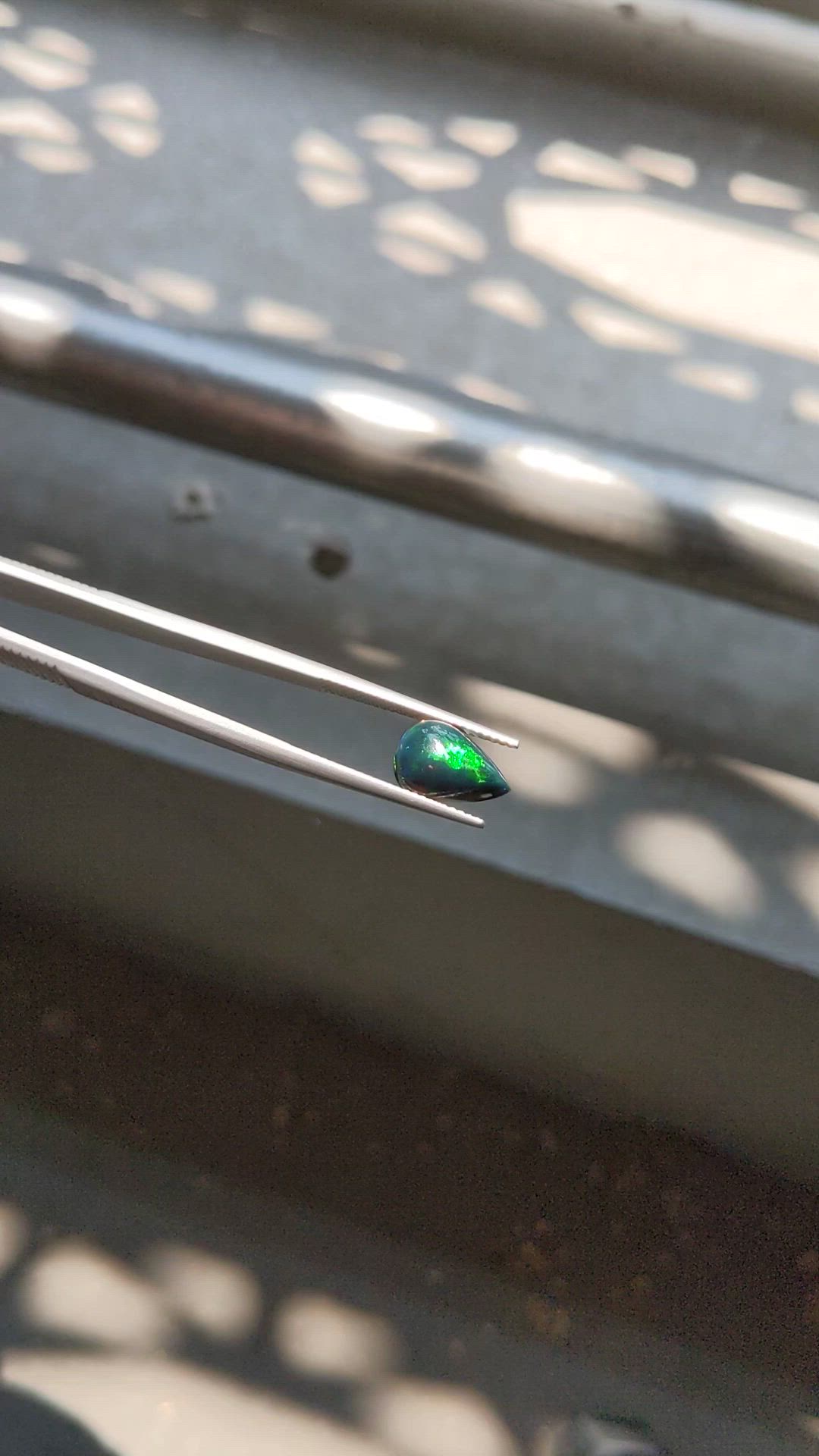 1.56 Ct. Multi Color Cabochon Black Opal from Ethiopia Size Video