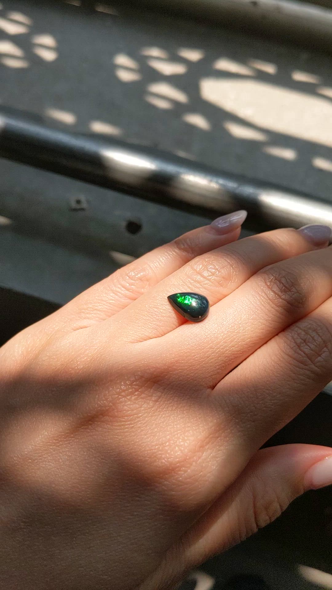 1.56 Ct. Multi Color Cabochon Black Opal from Ethiopia Size Video